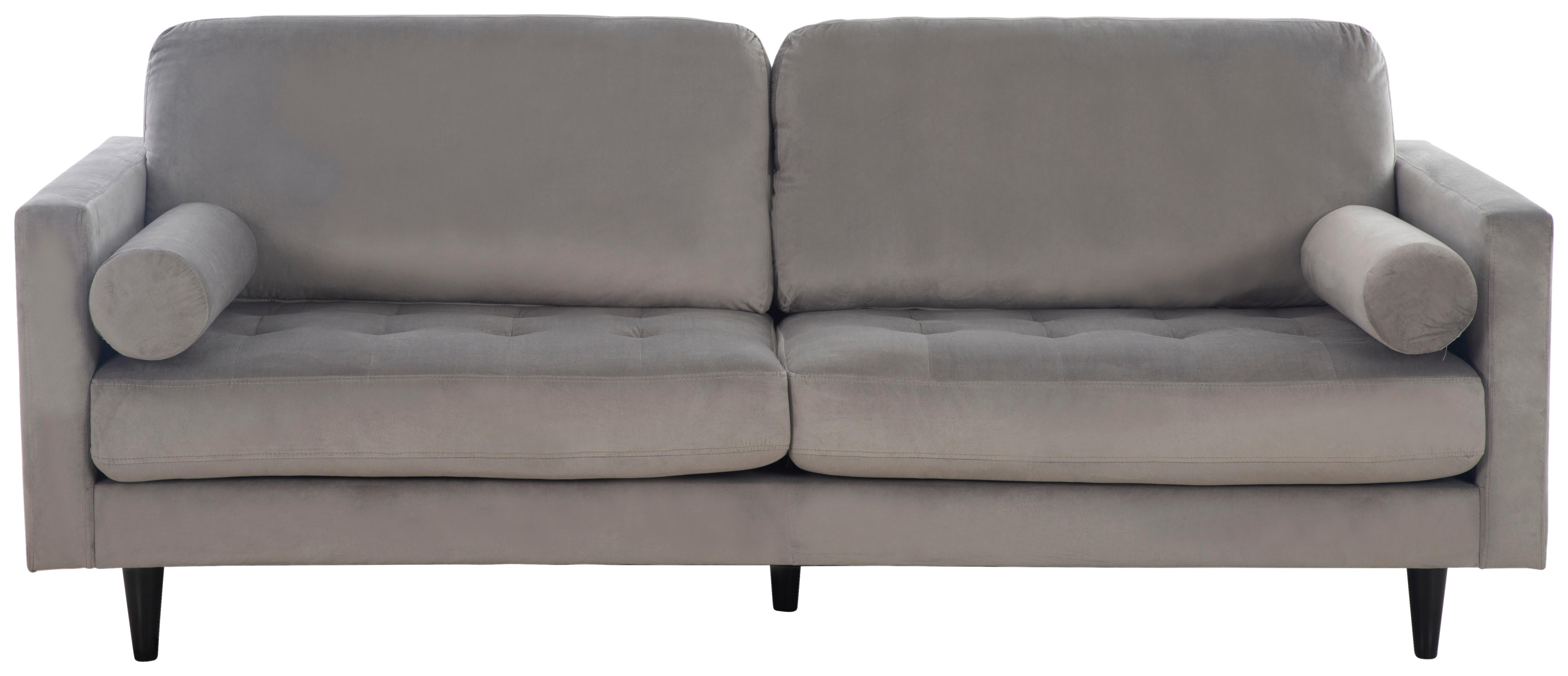 Trosed Janina, Siva, Žamet - siva/črna, Moderno, tekstil/les (211/88/89cm) - P & B