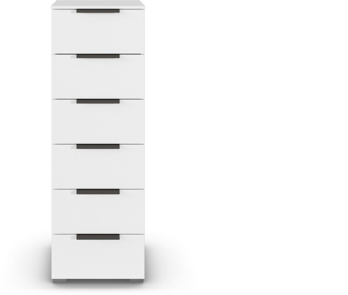 Komoda Paola, Bela - bela/barve aluminija, Trend, kovina/leseni material (40/119/42cm) - Novel