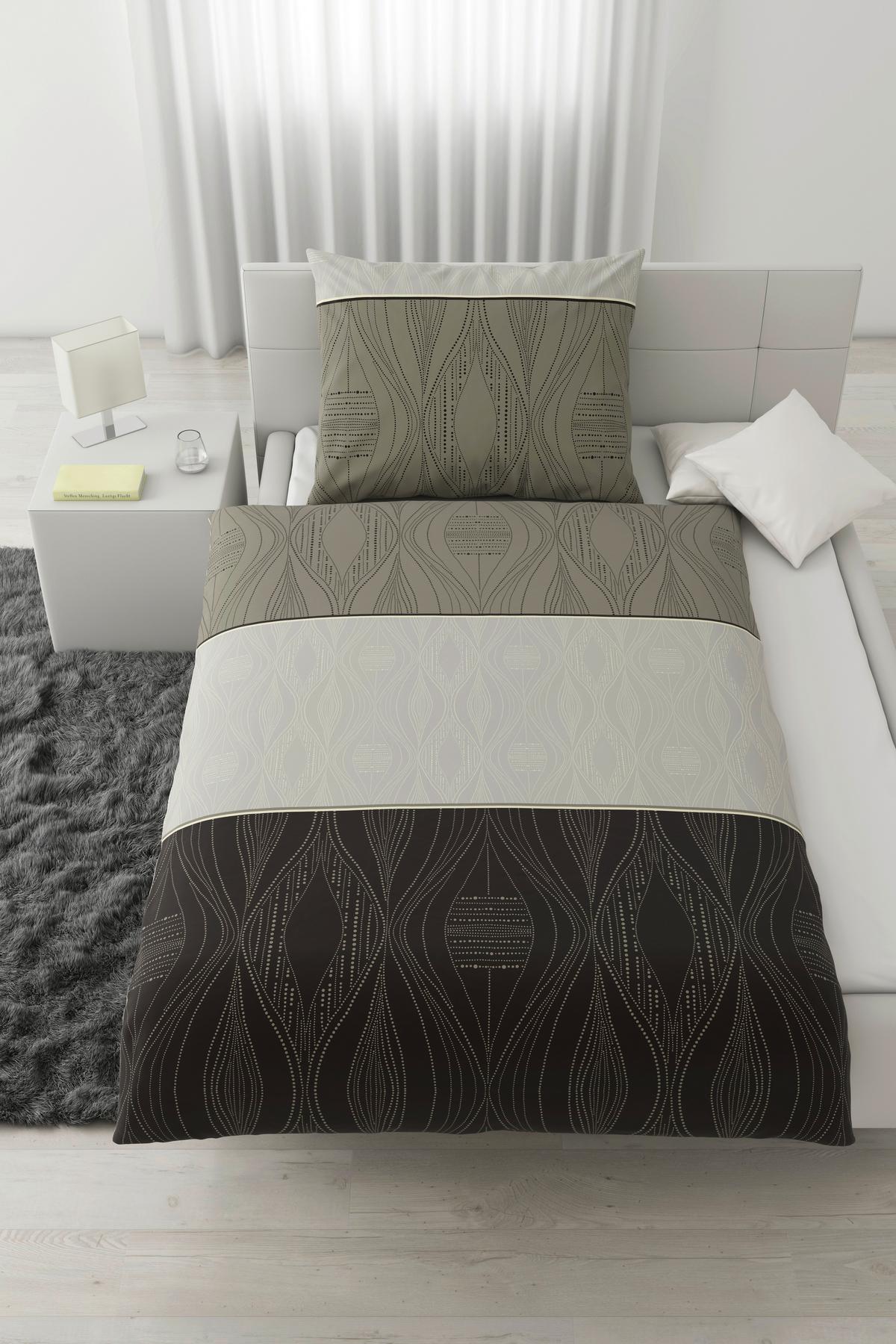 Ágyneműhuzat-garnitúra Erik - szürke, Konventionell, textil (140/200cm) - Modern Living