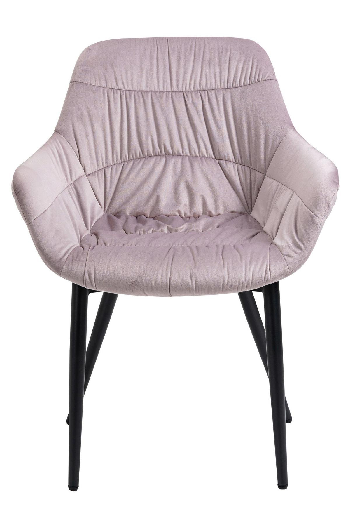 Naslanjač Samt, Roza - roza/črna, Moderno, kovina/tekstil (63/81,5/61cm) - Livetastic