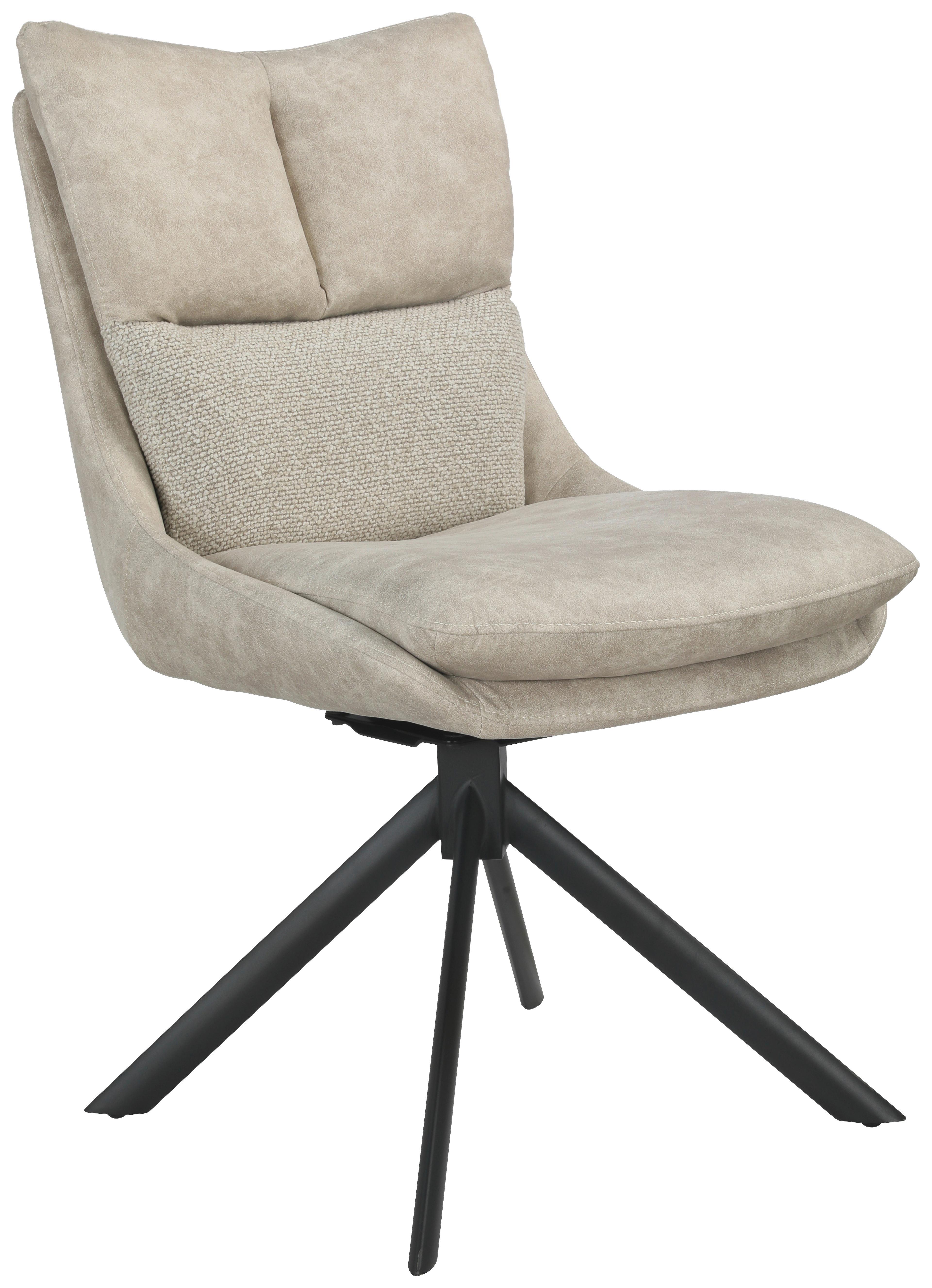 Scaun REMY - bej/negru, Design, metal/textil (49/67/89,5cm) - Premium Living