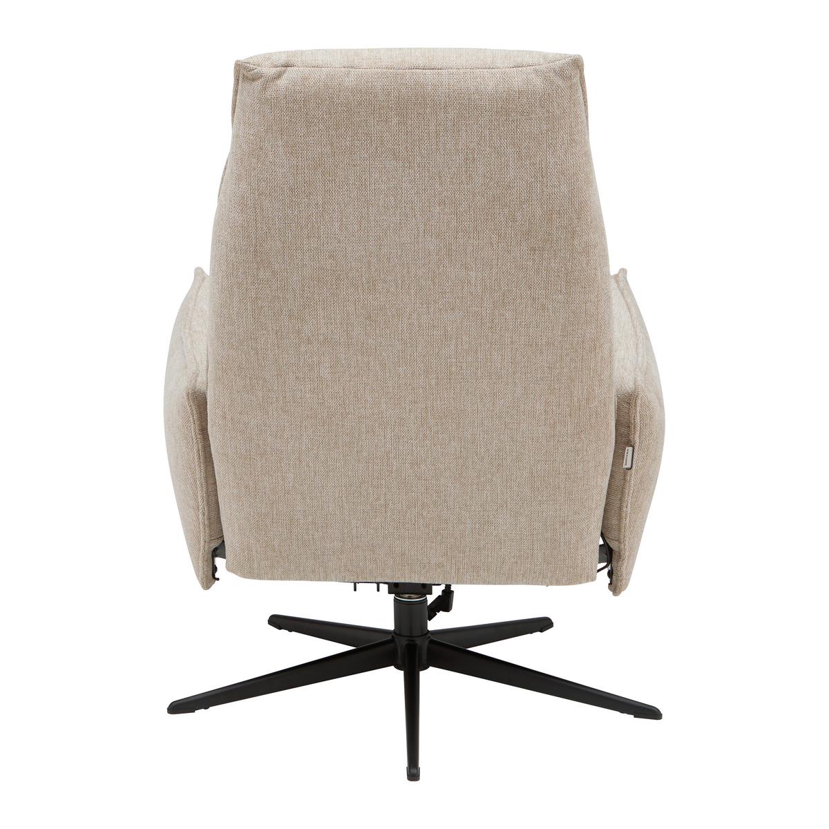 Relaxsessel Venezia Beige - Beige/Schwarz, MODERN, Textil/Metall (76/103/86cm)