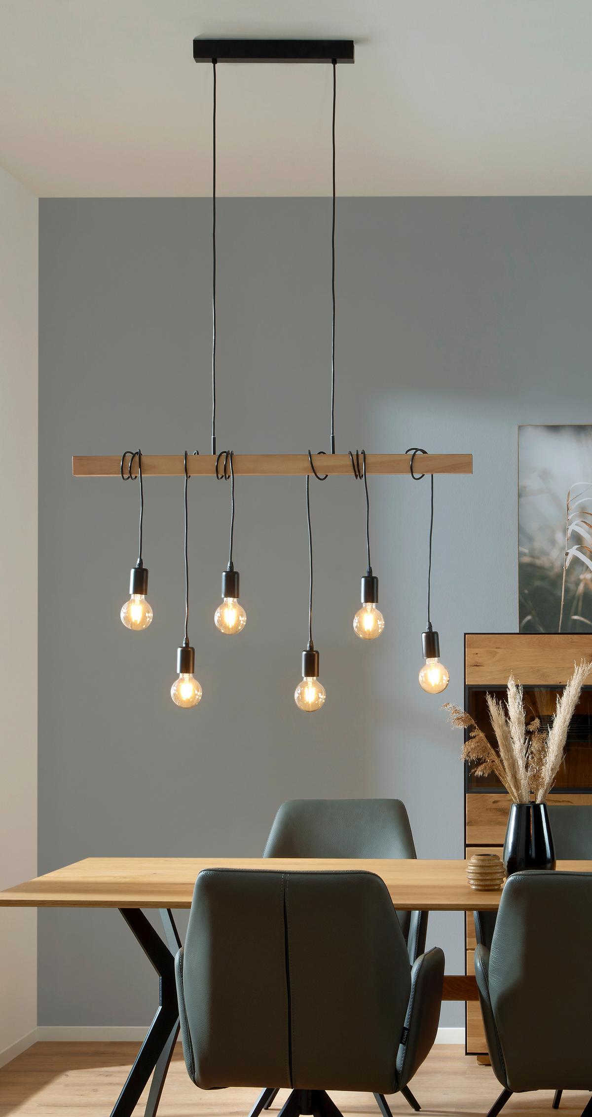 LAMPA WISZĄCA 78845 TOWNSHEND *SBM* - czarny/brązowy, Lifestyle, metal/drewno (100cm) - Marama