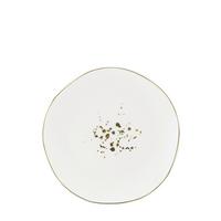 Dessertteller Aus Porzellan Ø 20,5cm - Weiss/Goldfarben, Modern, Keramik (20,5cm) - Mömax