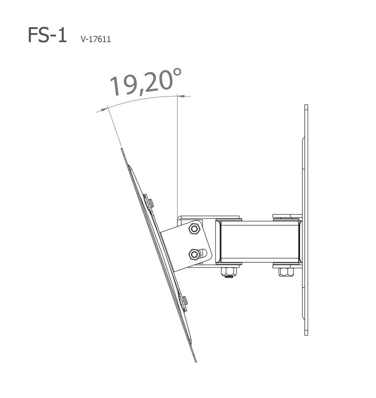 Stenski Nosilec Za Tv Fs 1, Srebrna, 24,33 Cm - srebrne barve, Konvencionalno, kovina (24,33/22/9,6cm) - MID.YOU
