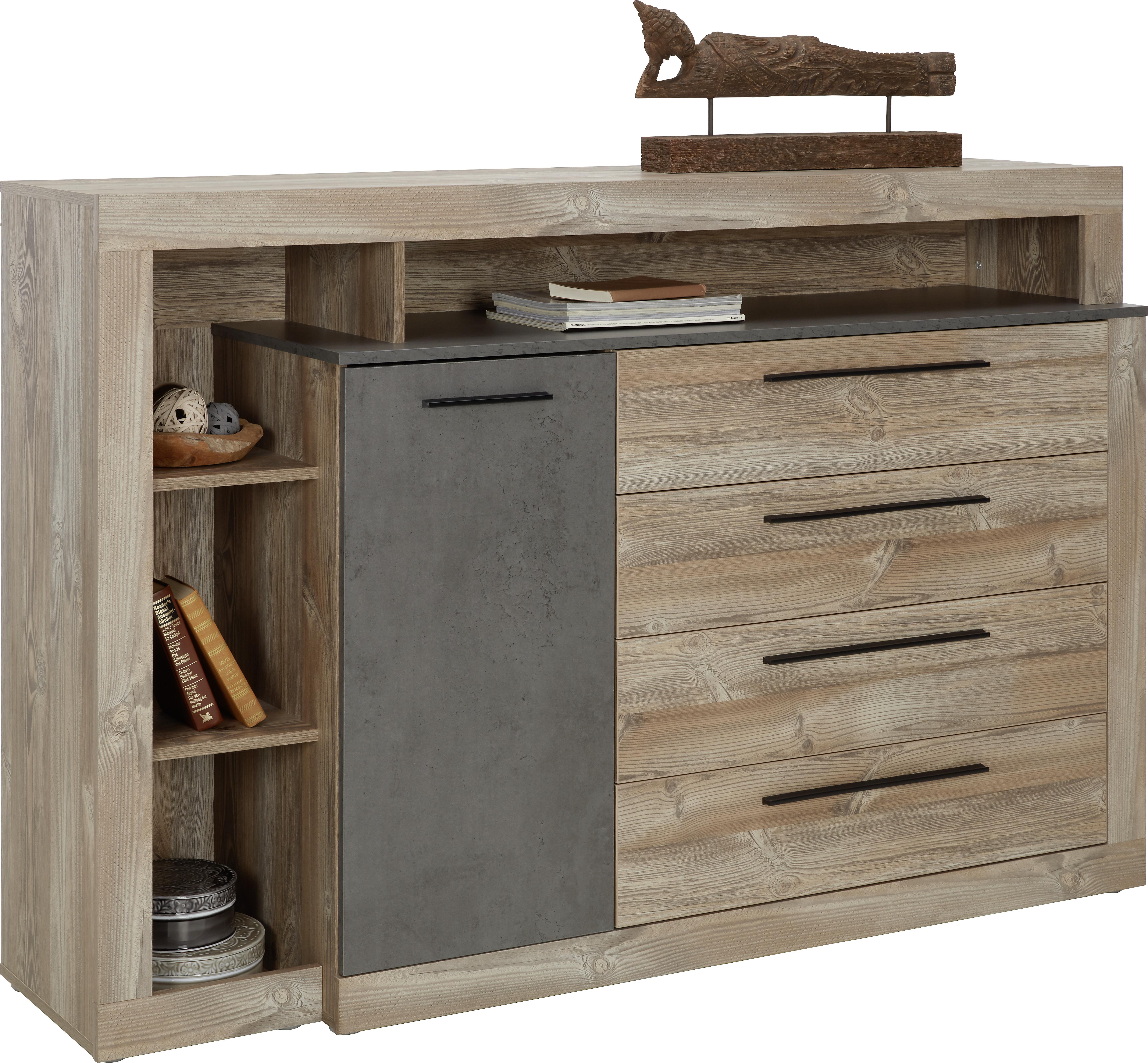 Comoda Chanton - culoare lemn pin/gri închis, Lifestyle, plastic/metal (160,5/107,3/43,4cm) - Mömax
