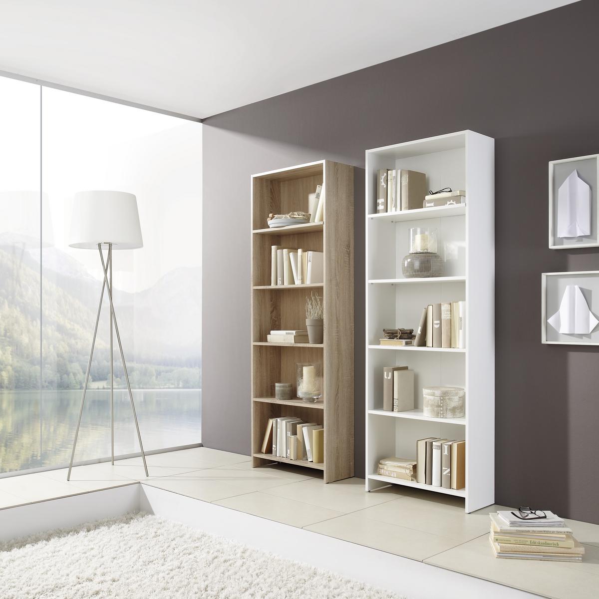 REGAŁ BOBBY   -TOP- -PV- - biały, Design, materiał drewnopochodny (60/175/24cm) - Livetastic