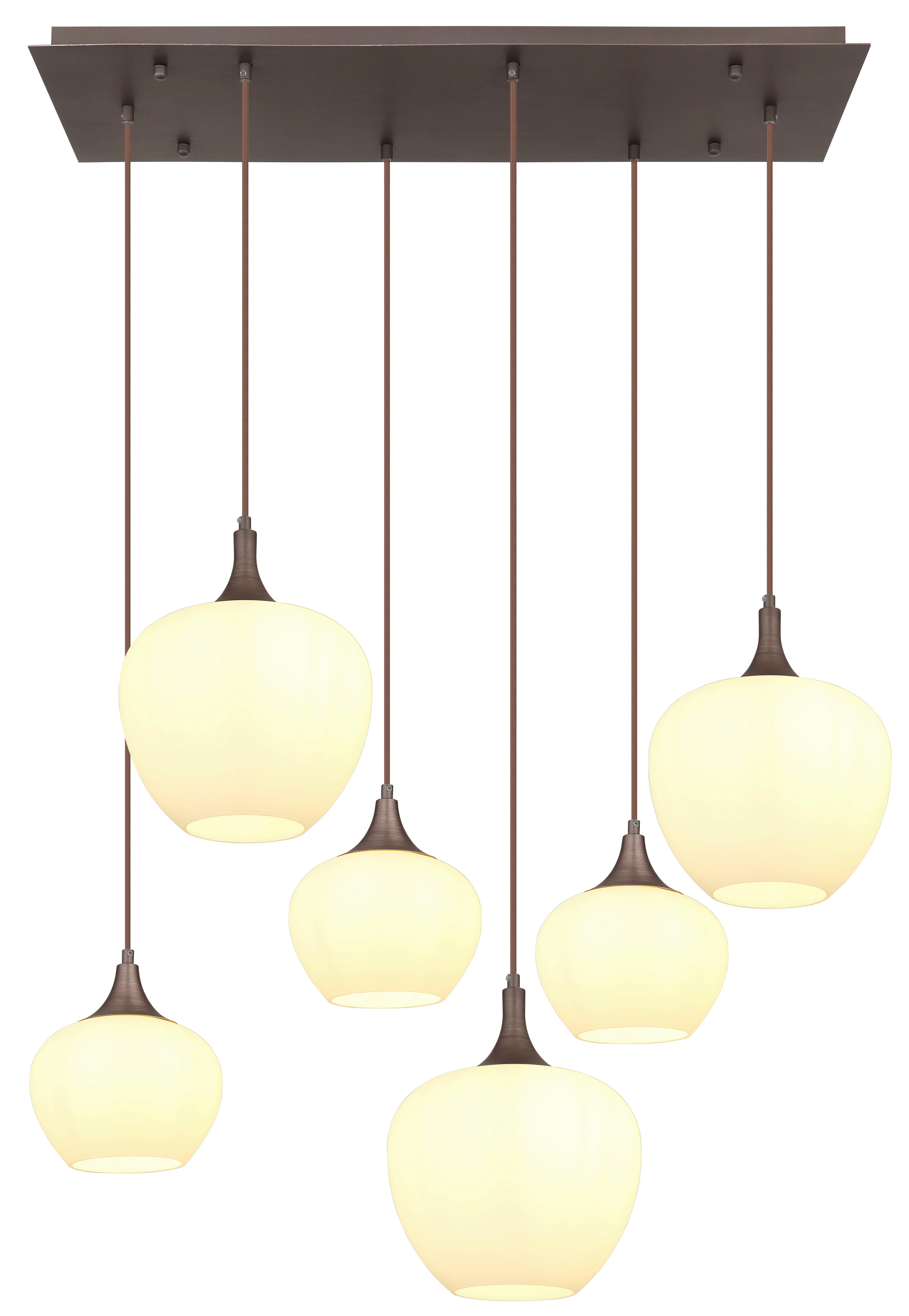 Hängeleuchte Maxy Braun/Schwarz max. 40 Watt - Opal/Schwarz, KONVENTIONELL, Glas/Textil (86/42/120cm) - Globo