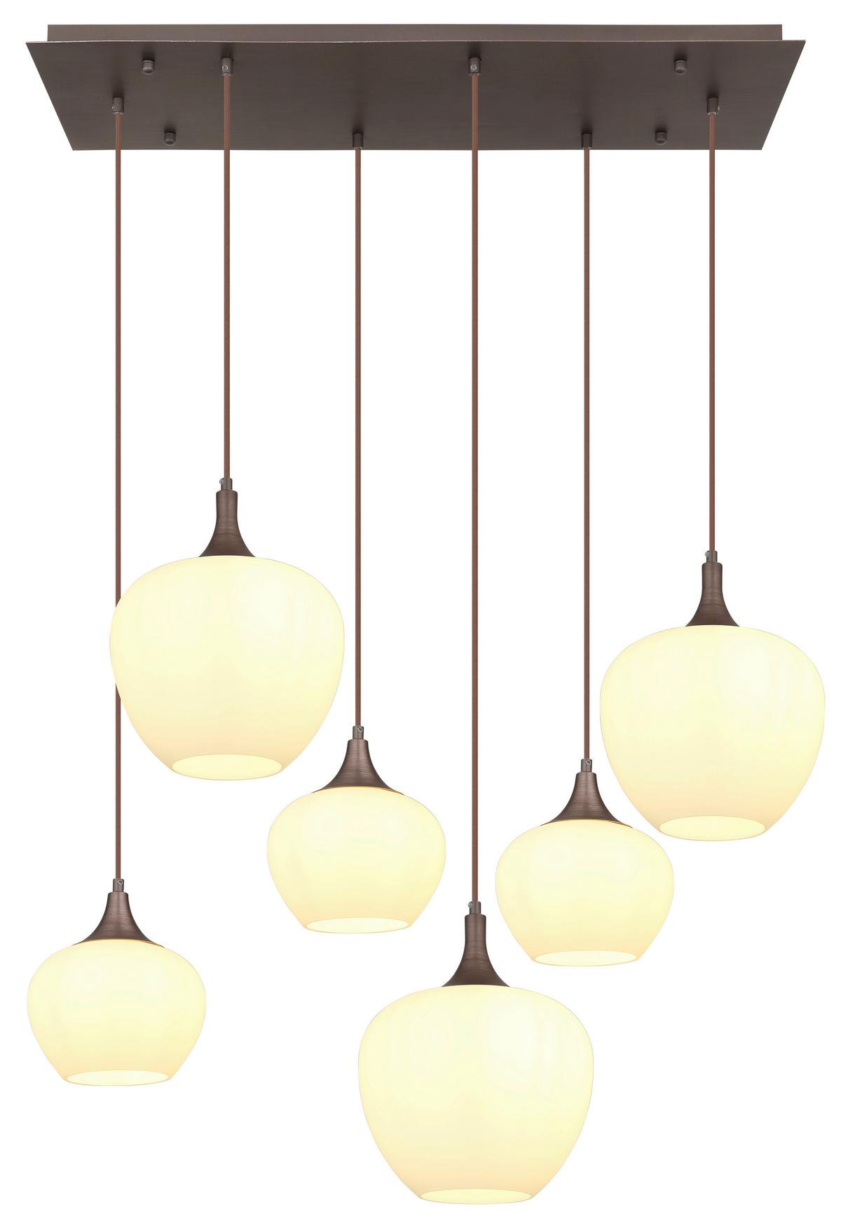 Viseča Svetilka 15548-6hc Maxy - črna/opal, Konvencionalno, kovina/steklo (86/42/120cm) - Globo