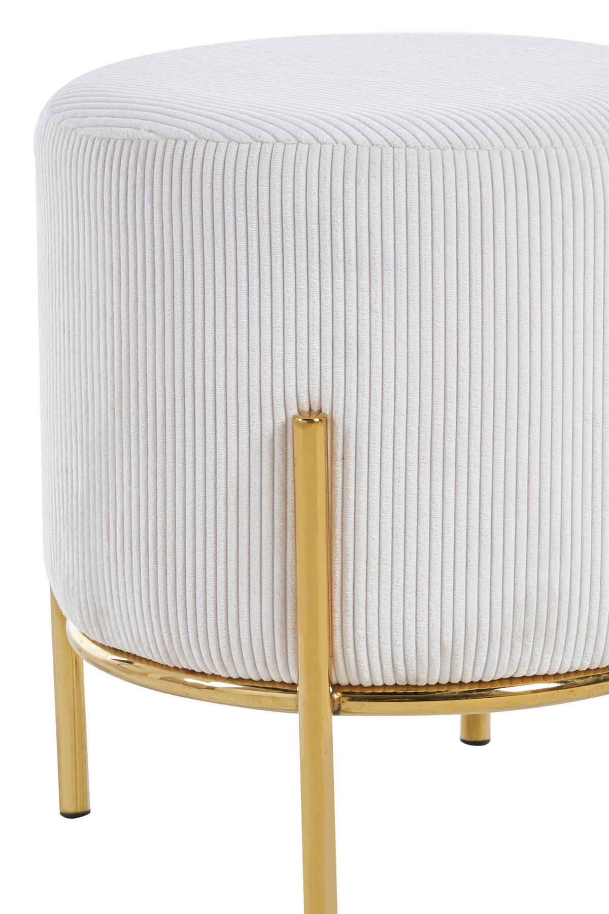 Tabure Cord, Bež - zlate barve/bež, Moderno, kovina/tekstil (35/38cm) - Livetastic