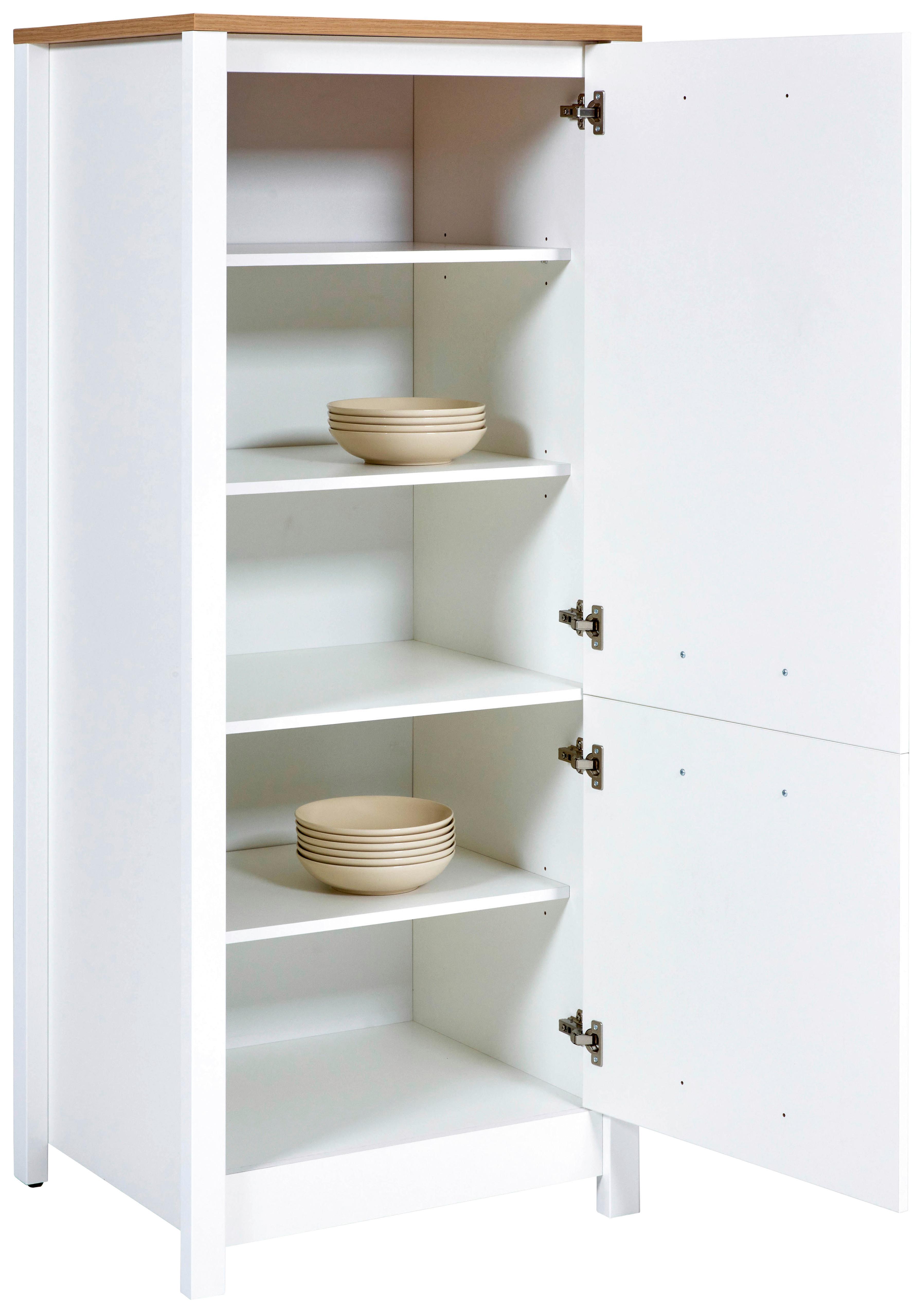 Geräteumbauschrank Sicilia Weiß/Eiche Artisan - Silberfarben/Weiß, MODERN, Holzwerkstoff/Metall (70/167/60cm) - Mömax