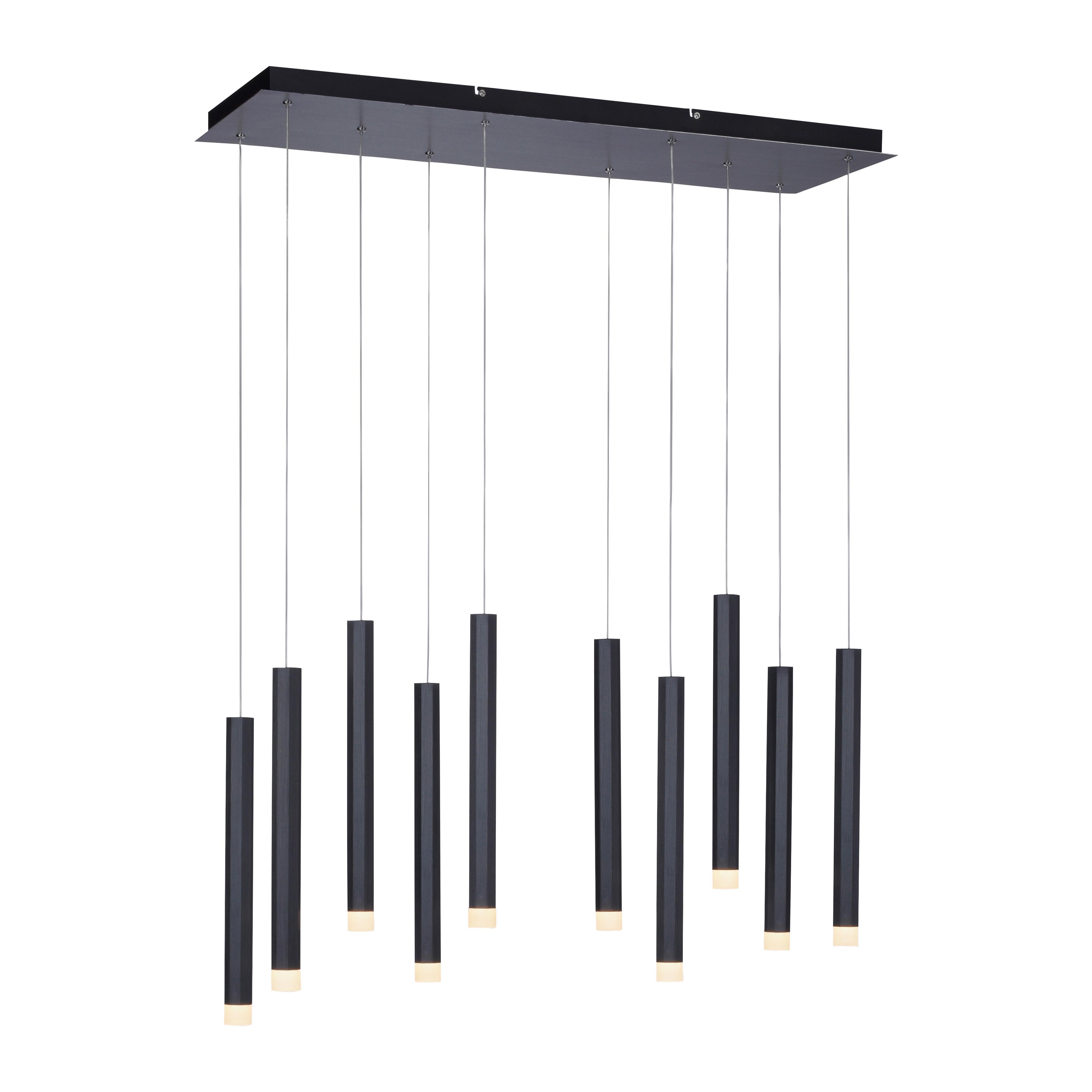 LED-Hängeleuchte Bruno max. 52 Watt - Schwarz, Design, Kunststoff/Metall (89/30/120cm)