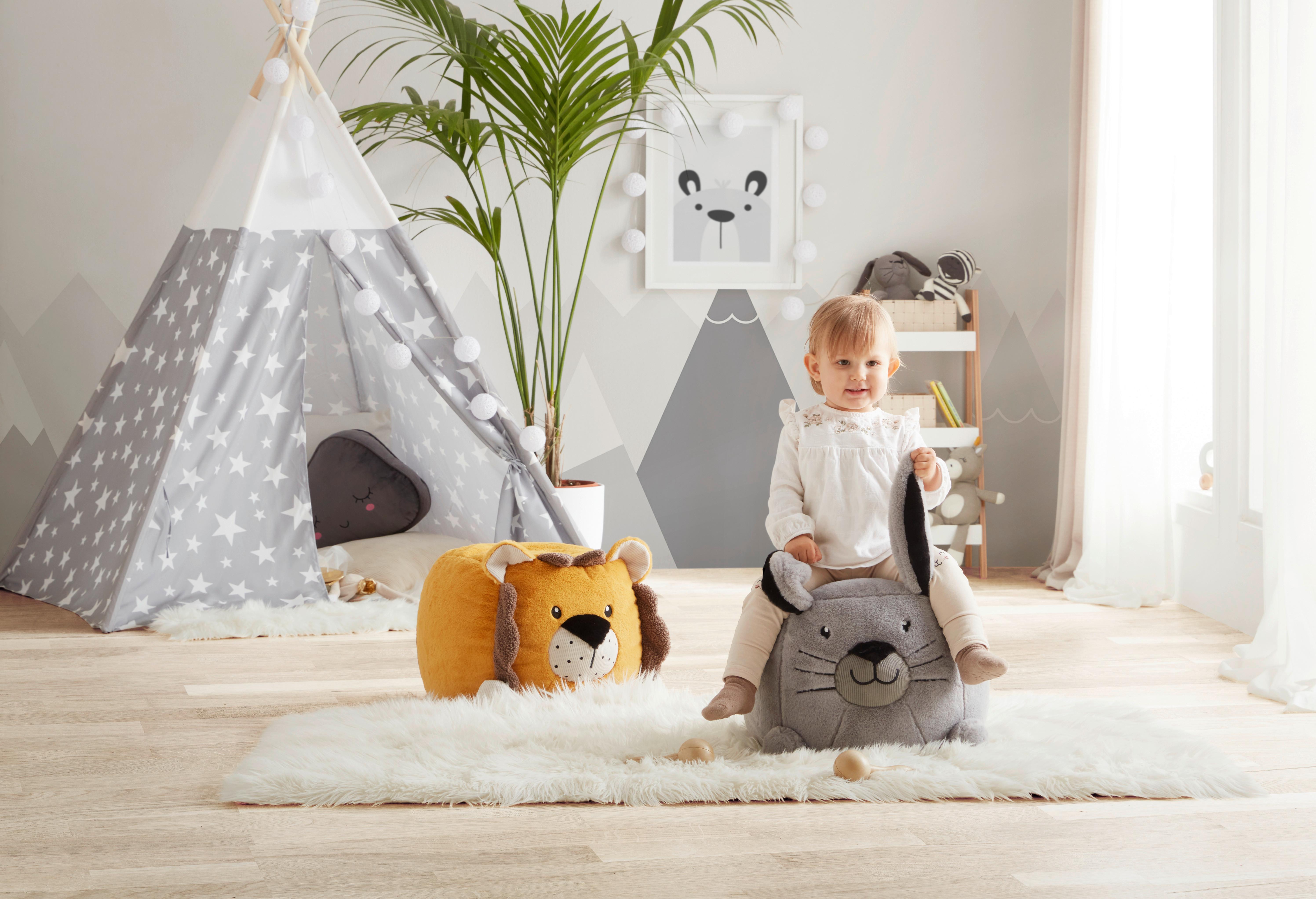 Šotor Tipi Star - siva/bela, umetna masa/les (120/164cm) - Mömax