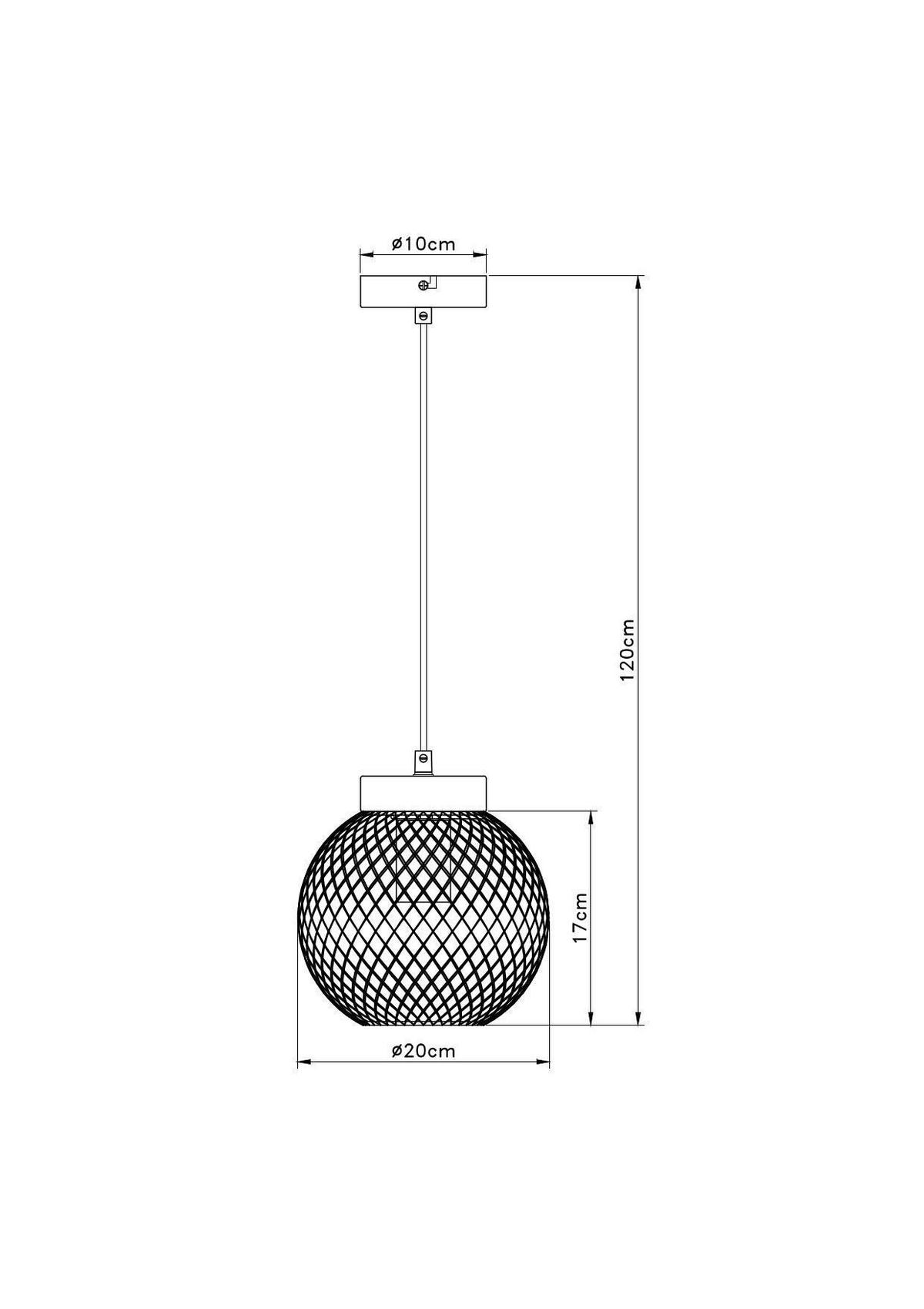 Viseča Svetilka 15663h - črna/rjava, Basics, kovina/les (20/120cm) - Globo