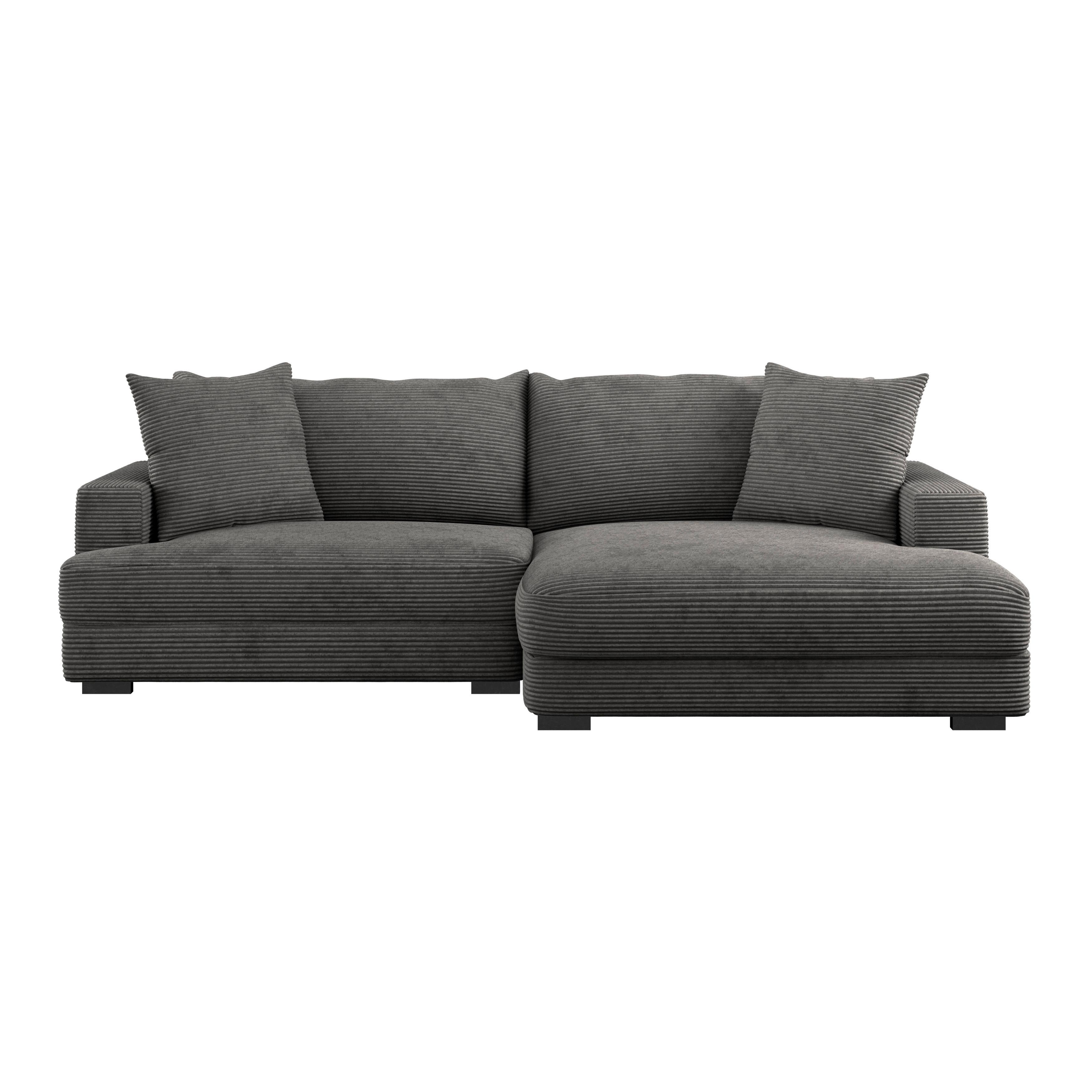 Kutna Garnitura Pelle - siva/crna, Moderno, tekstil (265/180cm) - Modern Living