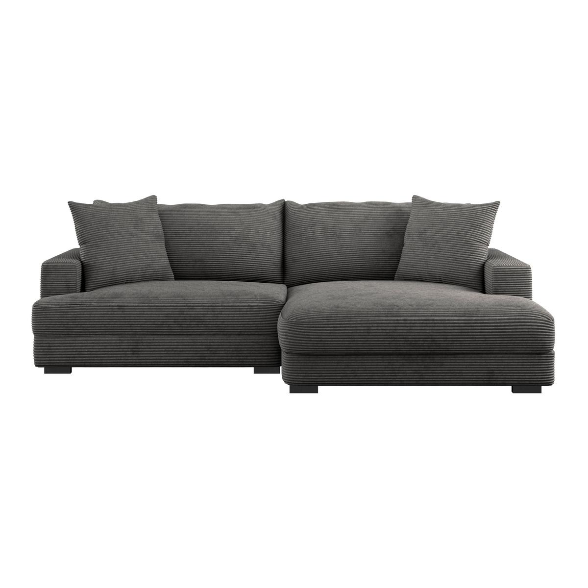 Kutna Garnitura Pelle - siva/crna, Moderno, tekstil (265/180cm) - Modern Living