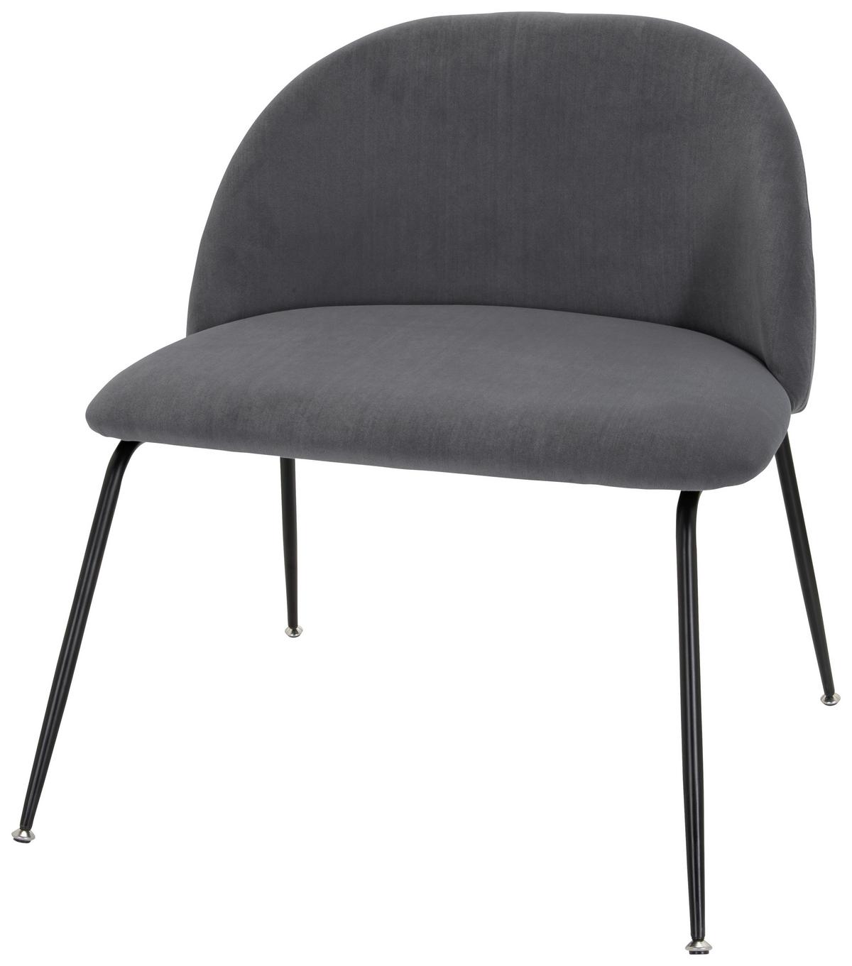 Stol Velvo, Siva - siva/črna, Basics, kovina/tekstil (72/80/65cm) - MID.YOU