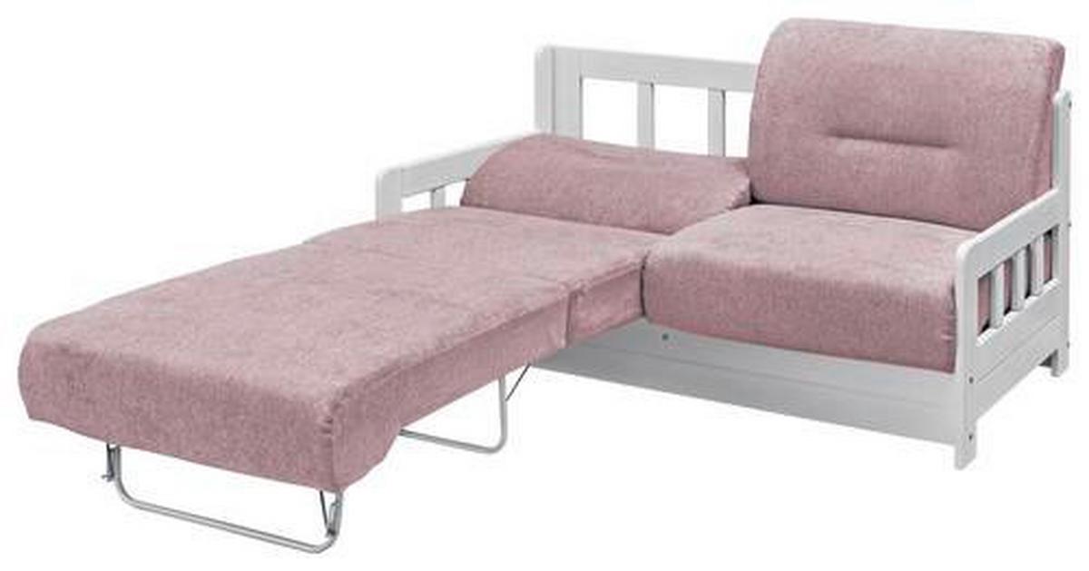 Schlafsofa Camino Holzkorpus Rosa/Weiß - Rosa/Weiß, LIFESTYLE, Holz/Textil (154/88/90cm) - Livetastic