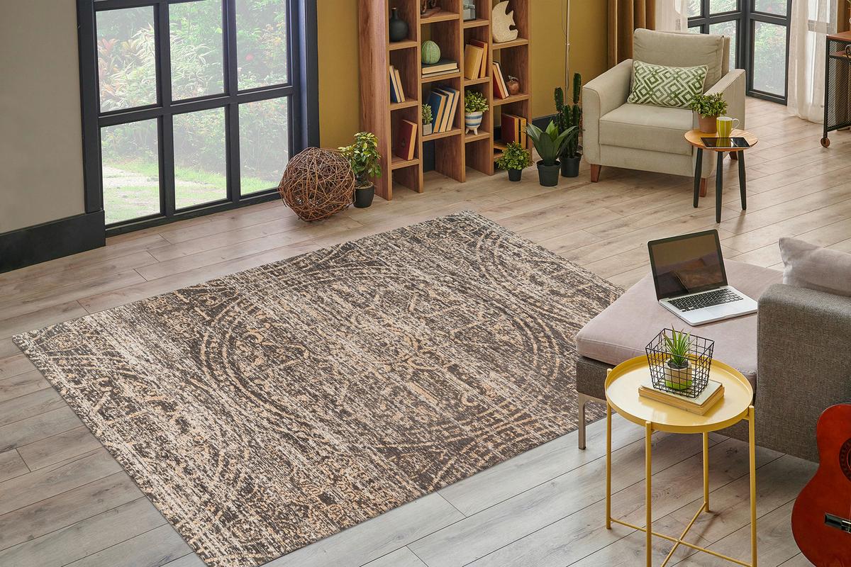 Flachwebeteppich Davio 400 - Beige, Konventionell, Textil (120/170cm) - Kayoom