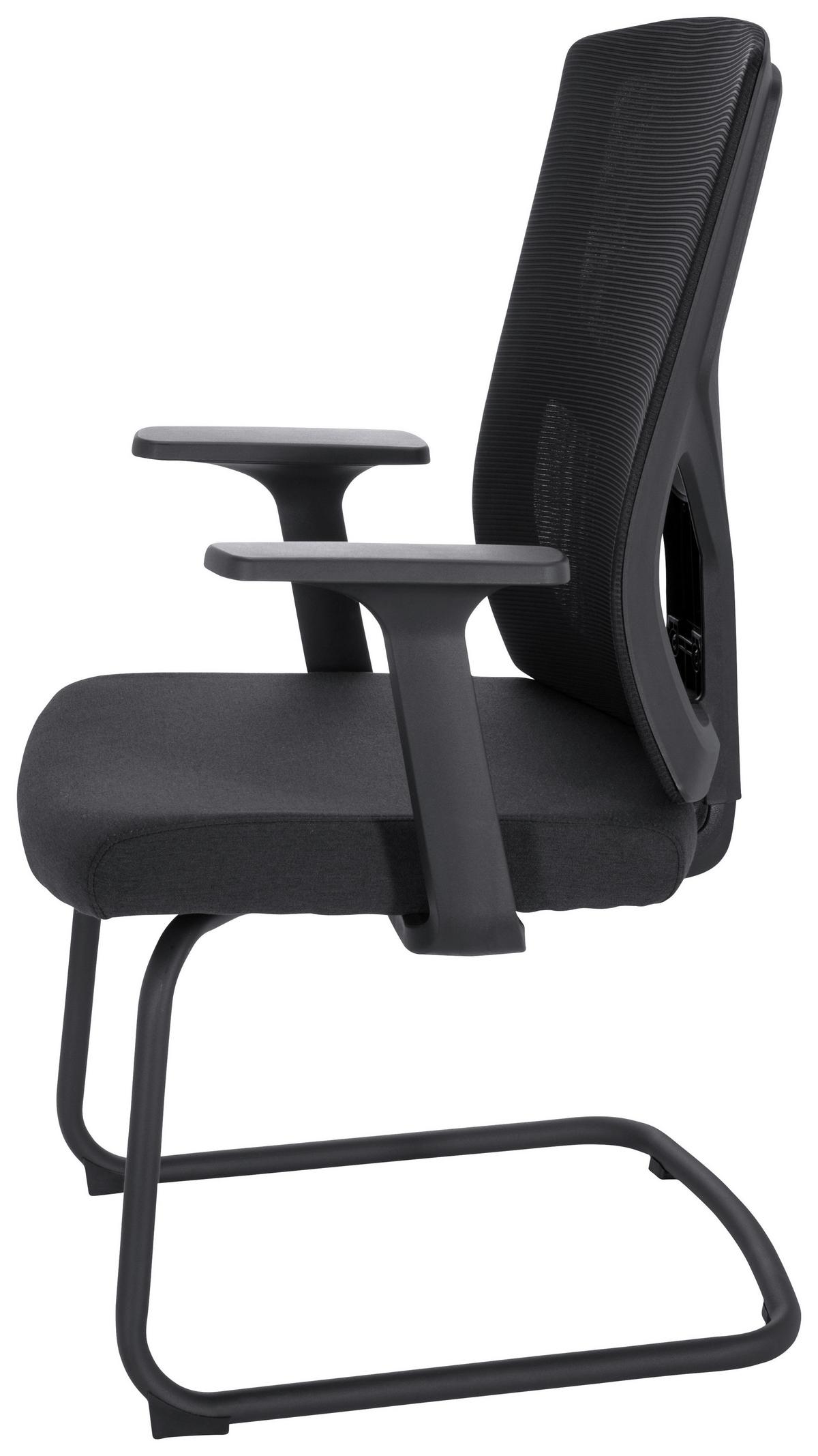 Konferenčni Stol Breton V B, Črna - črna, Moderno, kovina/umetna masa (62/107/63cm) - MID.YOU
