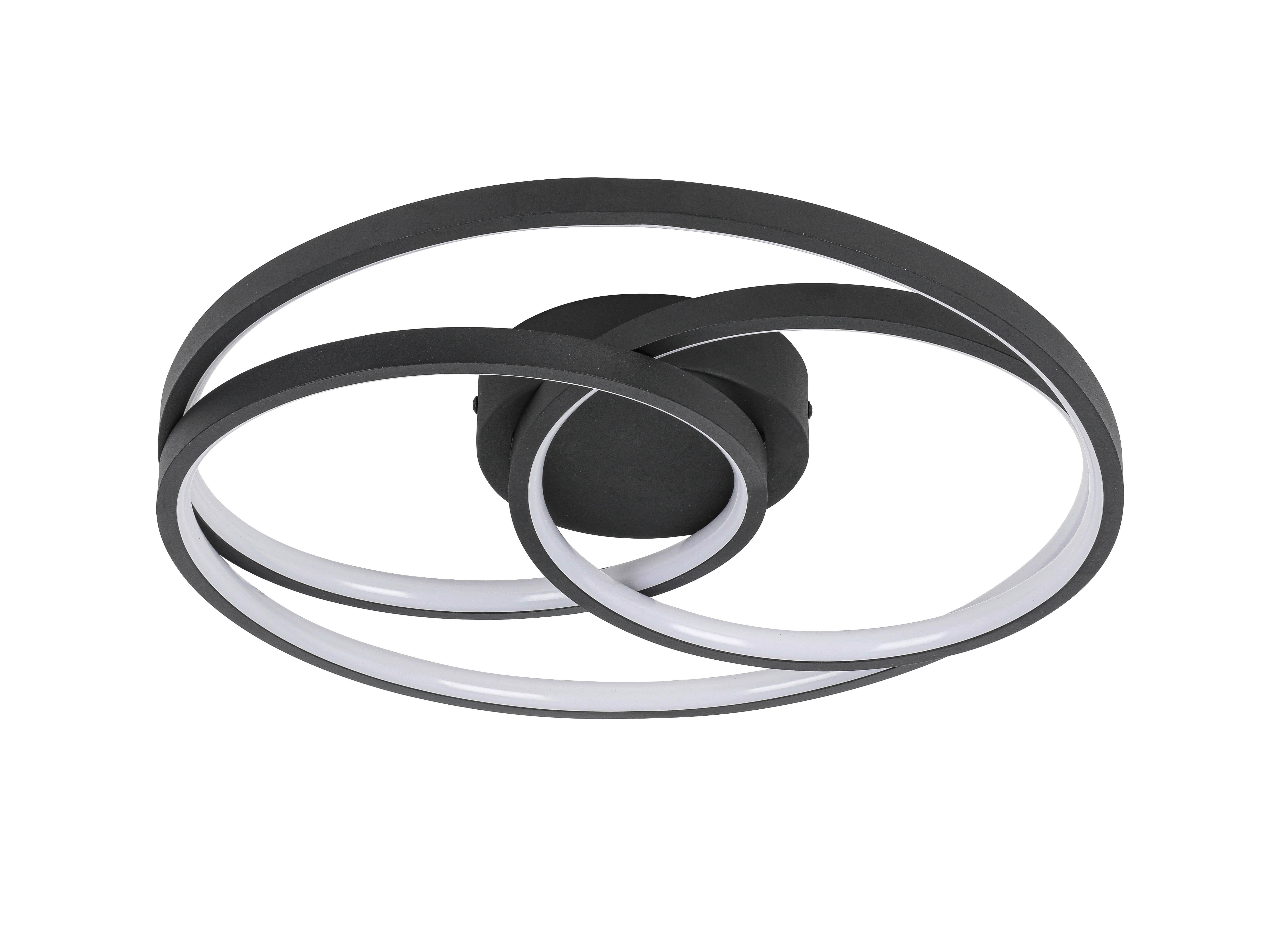 Stropna Led-svetilka Rimo - črna, Moderno, kovina/umetna masa (40/7,5cm) - Mömax