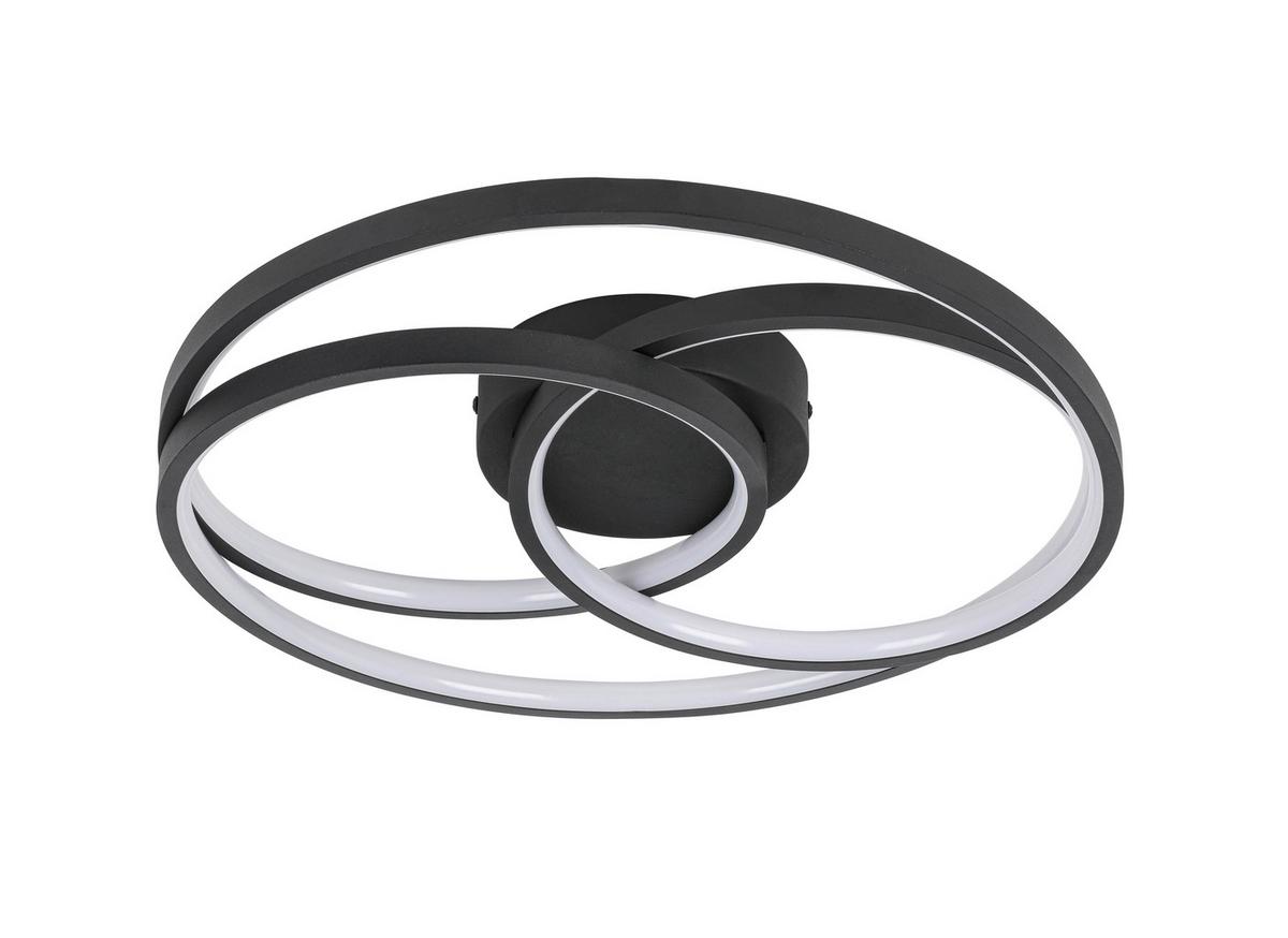 Led Mennyezeti Lámpa Rimo - fekete, Modern, műanyag/fém (40/7,5cm) - Mömax