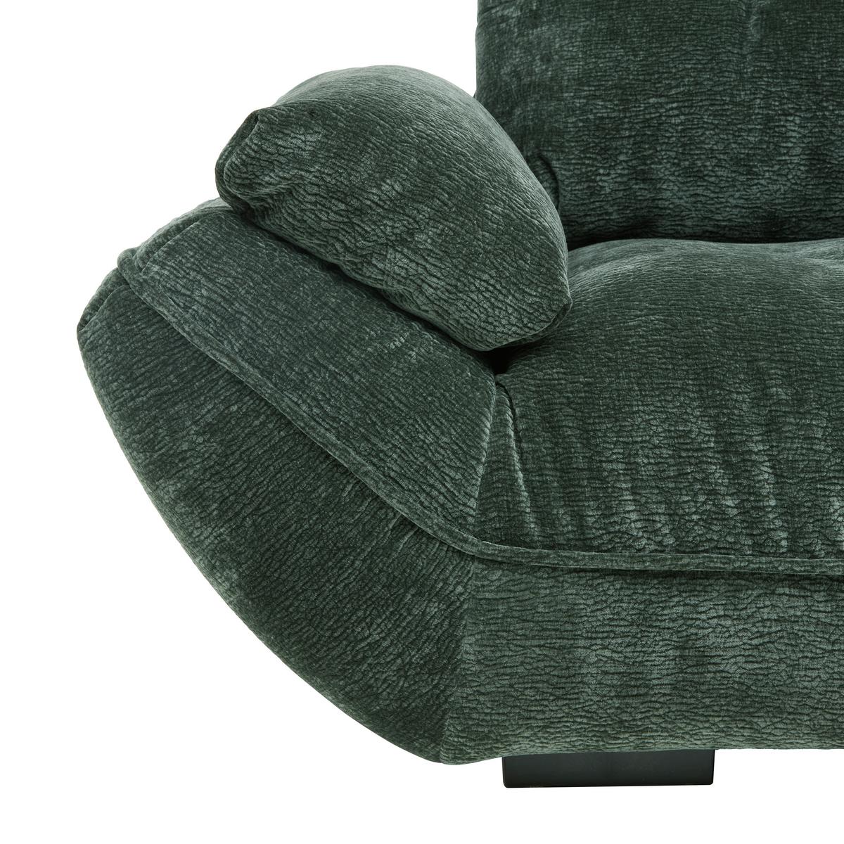 Wohnlandschaft Vivo Dunkelgrün - Dunkelgrün/Schwarz, MODERN, Kunststoff/Textil (317/63/179cm) - Premium Living