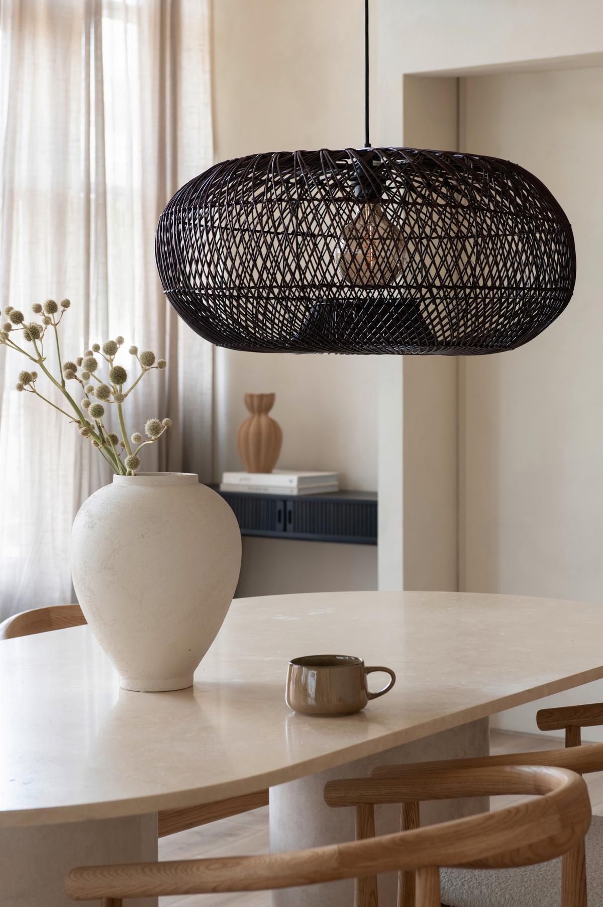 Viseča Svetilka Arizona, Bordo, Bambus - bordo, Basics, naravni materiali (70/34cm) - Good & Mojo