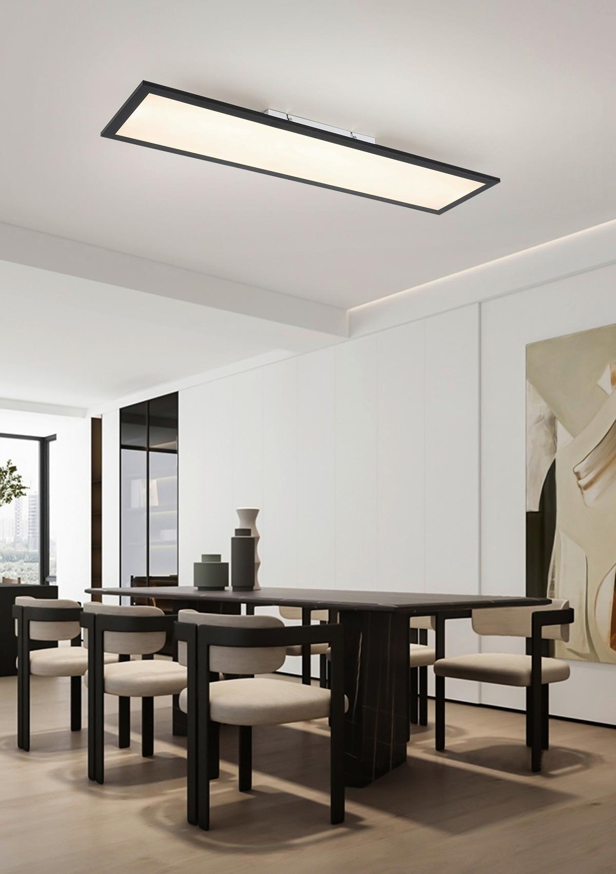 LED-Deckenleuchte Juo Schwarz/Weiß max. 18 Watt - Schwarz/Weiß, MODERN, Kunststoff/Metall (80/20/6,5cm) - Mömax