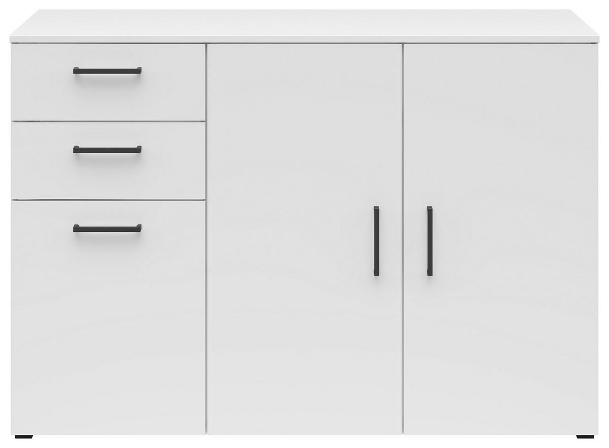 Kommode Multistauraum Weiss - Weiss/Anthrazit, Modern, Holzwerkstoff/Kunststoff (120/83/52cm) - Premium Living