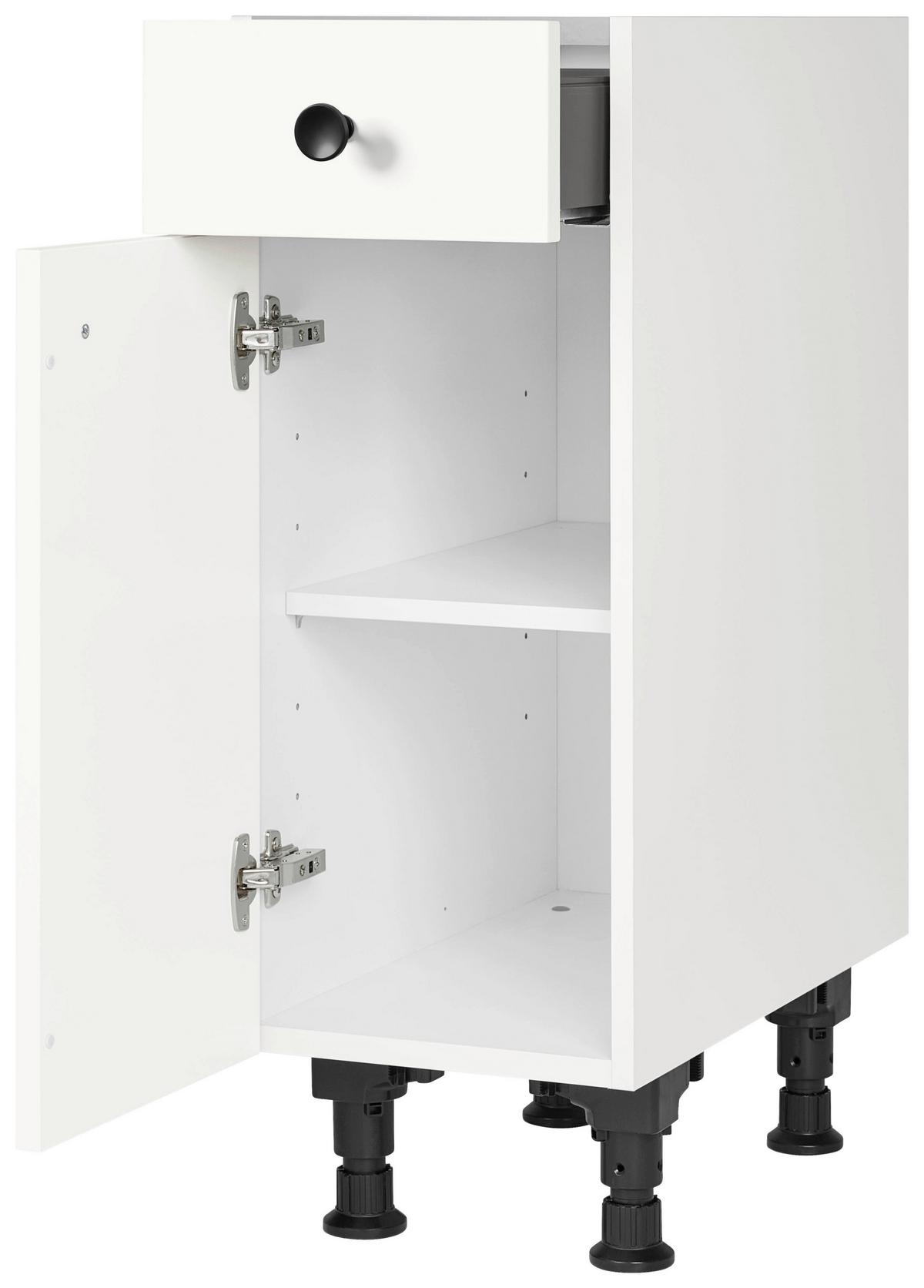 Schubkastenunterschrank Cascada Weiß - Schwarz/Weiß, MODERN, Holzwerkstoff/Metall (30/87/56cm) - Nobilia