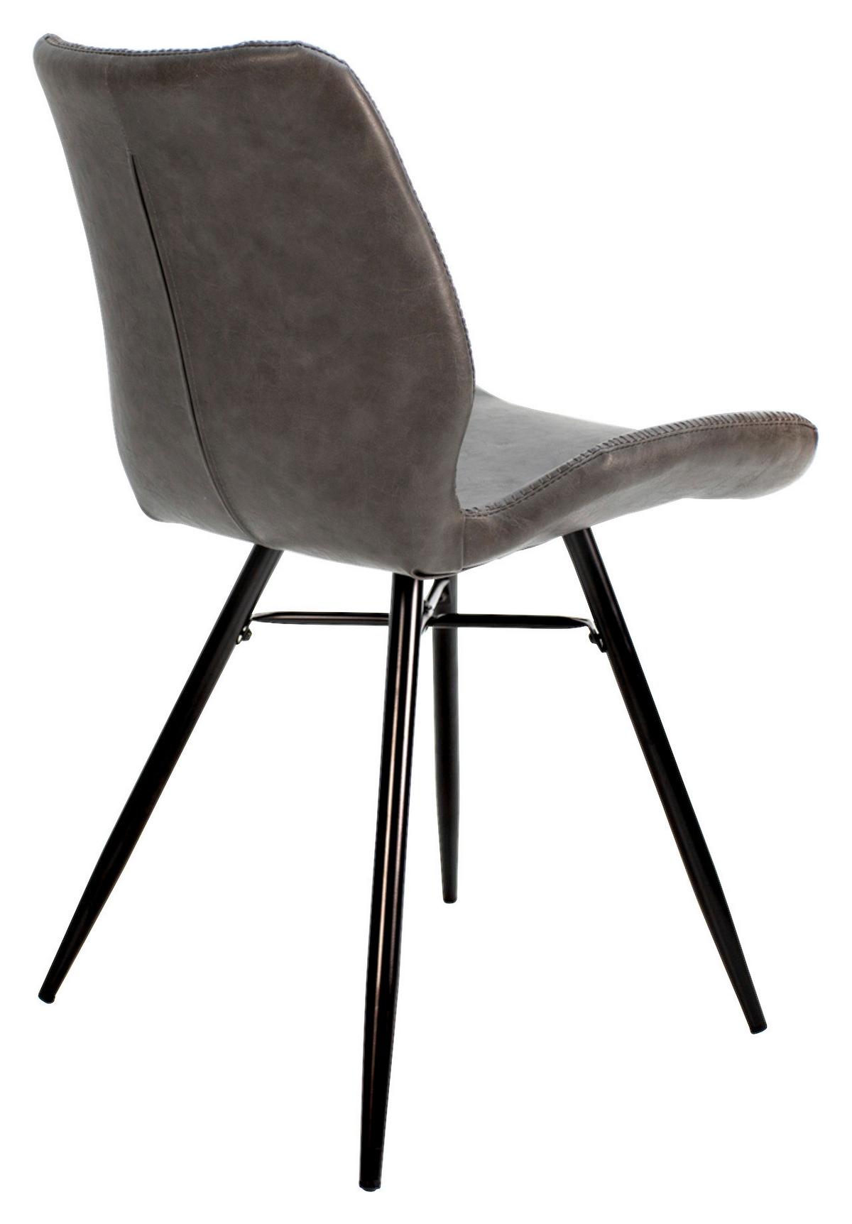 Stuhl-Set Barron 4er-Set ca. 47x82 cm Anthrazit - Anthrazit/Schwarz, KONVENTIONELL, Textil/Metall (47/82/55cm) - MID.YOU