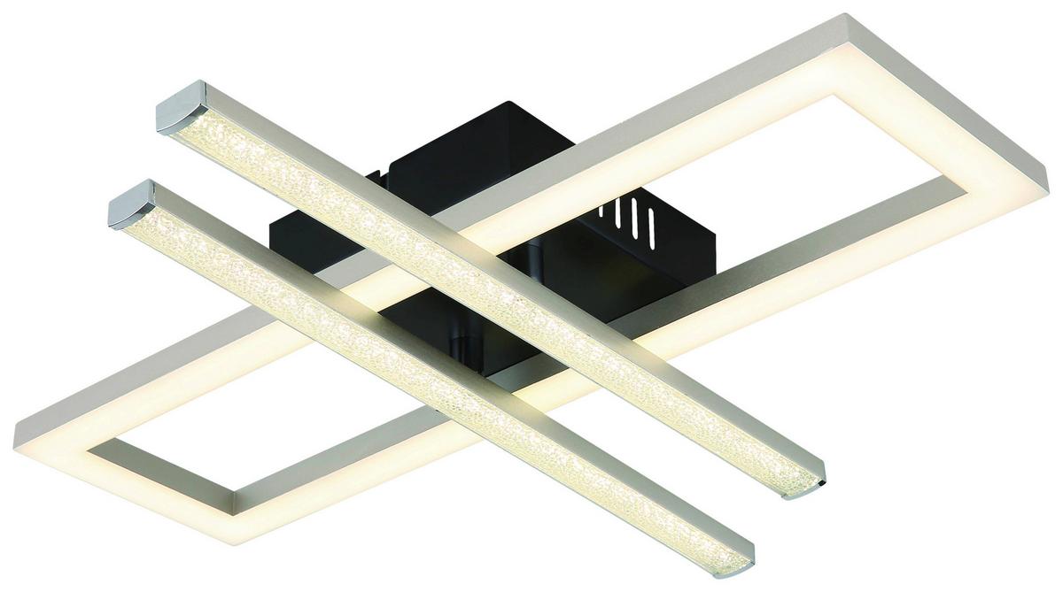 LED-Deckenleuchte Wina Klar/Schwarz ca. 24 Watt - couleur nickel/clair, Modern, métal/matière synthétique (40/37,5/6,3cm) - Mömax