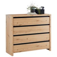 Komoda Larios C, Barva Hrasta - črna/hrast artisan, Moderno, leseni material (105/91/40cm) - Mömax