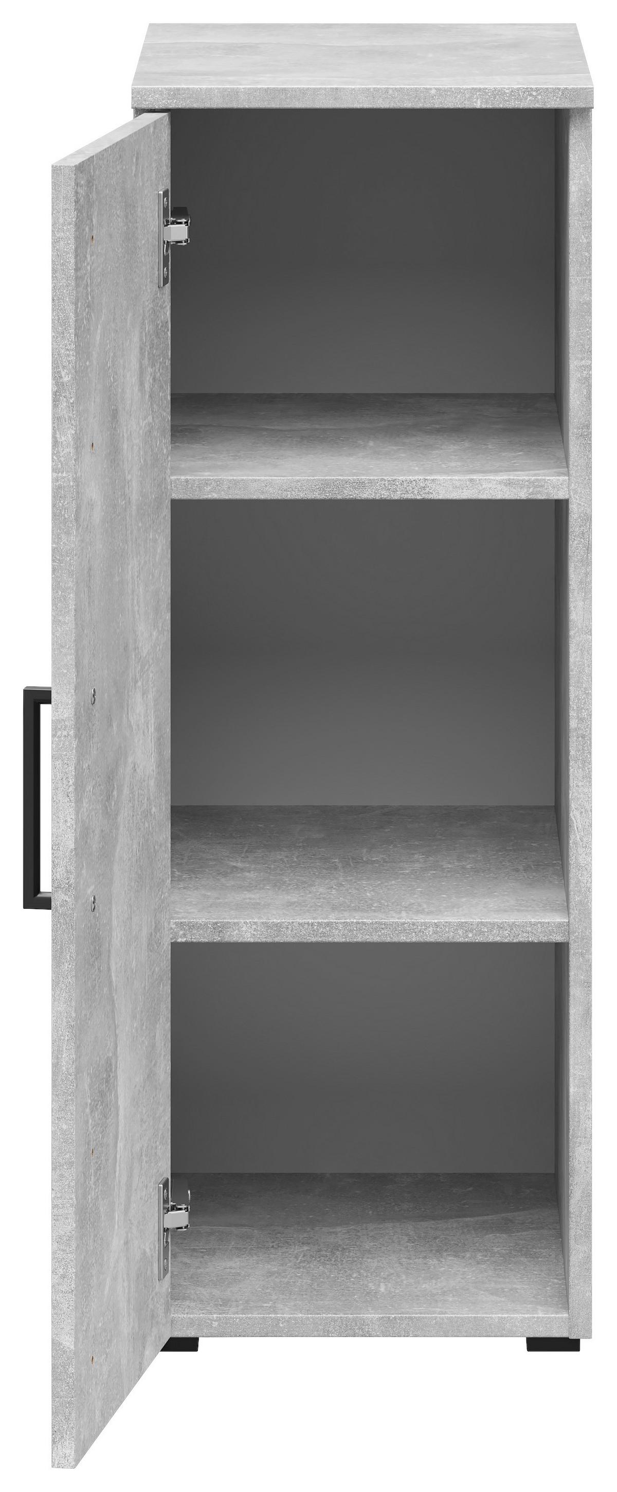 Schrank Multistauraum Betonoptik - Schwarz/Grau, MODERN, Holzwerkstoff/Kunststoff (30/83/40cm) - Mömax