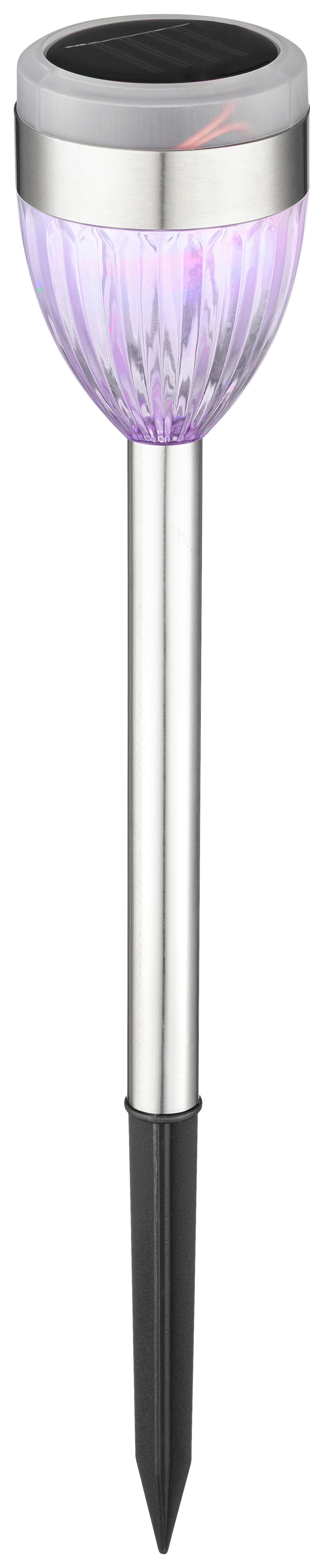 Svjetiljka Solarna Sechser Ø/v: 6x36,5cm - boje oplemenjenog čelika, Romantično / ladanjski, metal/plastika (6/36,5cm) - Mömax