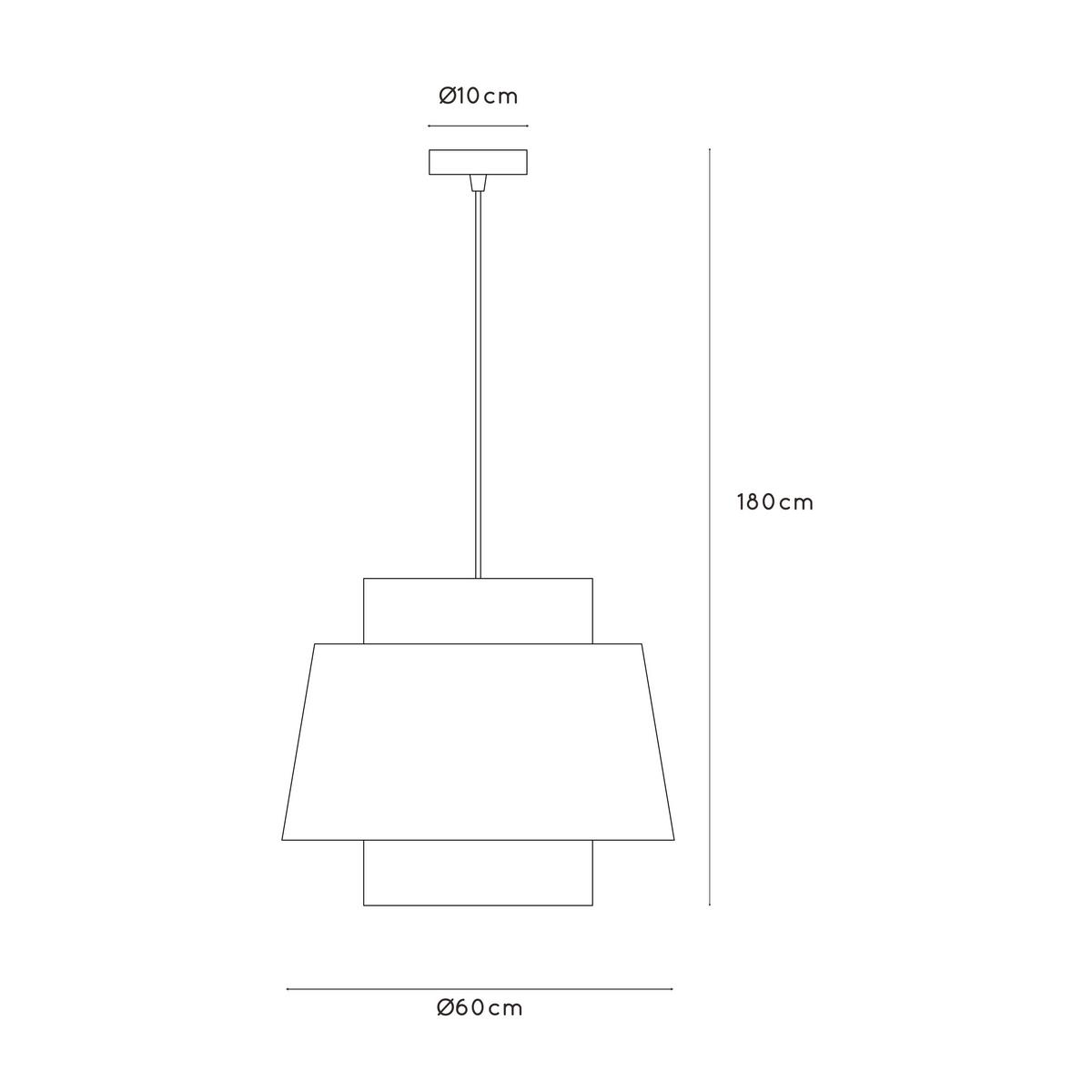 LAMPA WISZĄCA 21435/60/38 - TRIBUTE - czarny/biały, Lifestyle, tkanina (60/180cm) - Lucide