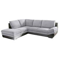 Wohnlandschaft in Grau/ Dunkelgrau ´NARDO´ - Chromfarben/Dunkelgrau, MODERN, Textil/Metall (221/264cm) - MID.YOU