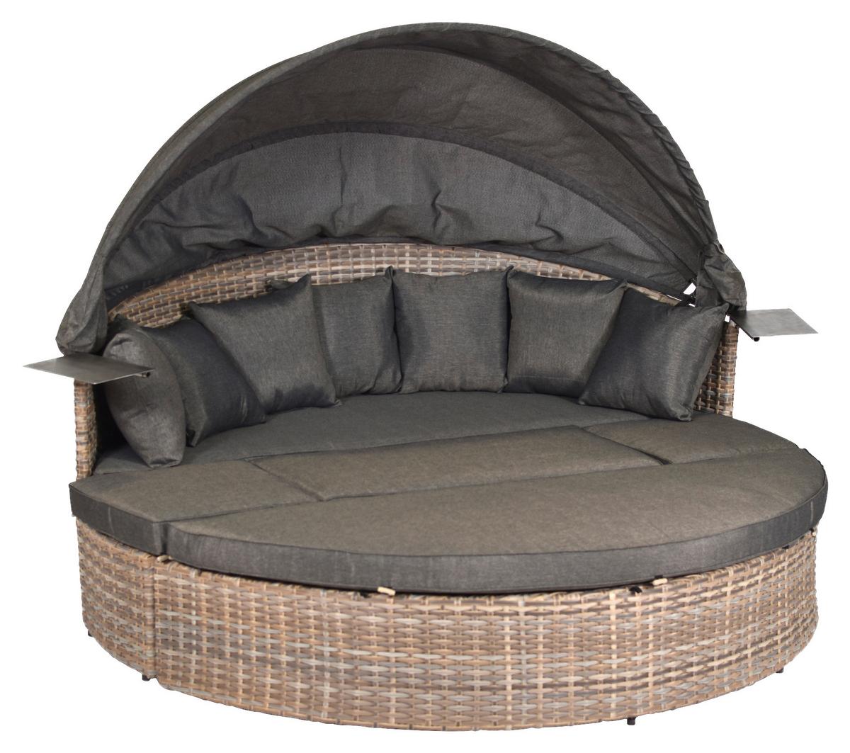 Gartenmuschel Riva in Naturfarben - Naturfarben/Grau, MODERN, Kunststoff/Metall (180/145/183cm) - Gardenson