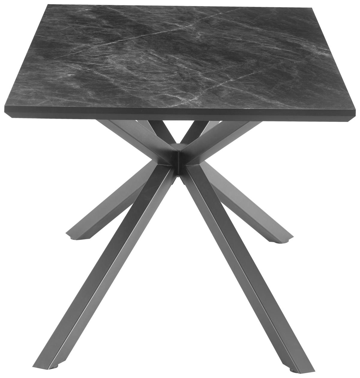Jedilna Miza James, Temno Siva, 180x90 - temno siva/črna, Trend, kovina/leseni material (180/76/90cm)