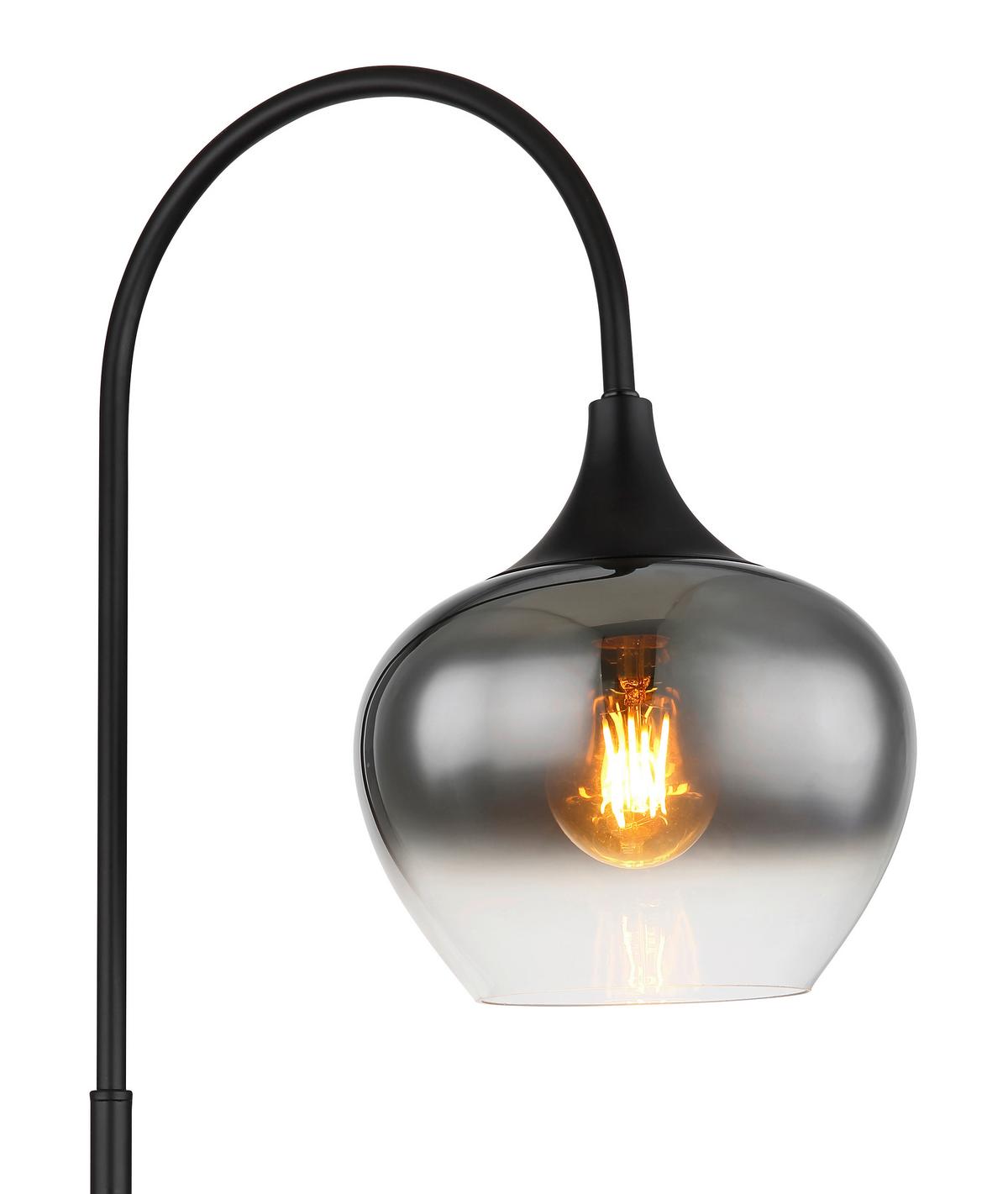 Stehleuchte Maxy in Schwarz max. 40 Watt - Schwarz, Glas/Textil (39/25/150cm) - Globo