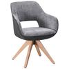 STOL MED ARMSTÖD RELAX - mörkgrå/bokfärgad, Modern, trä/textil (60/84/61cm) - Mömax