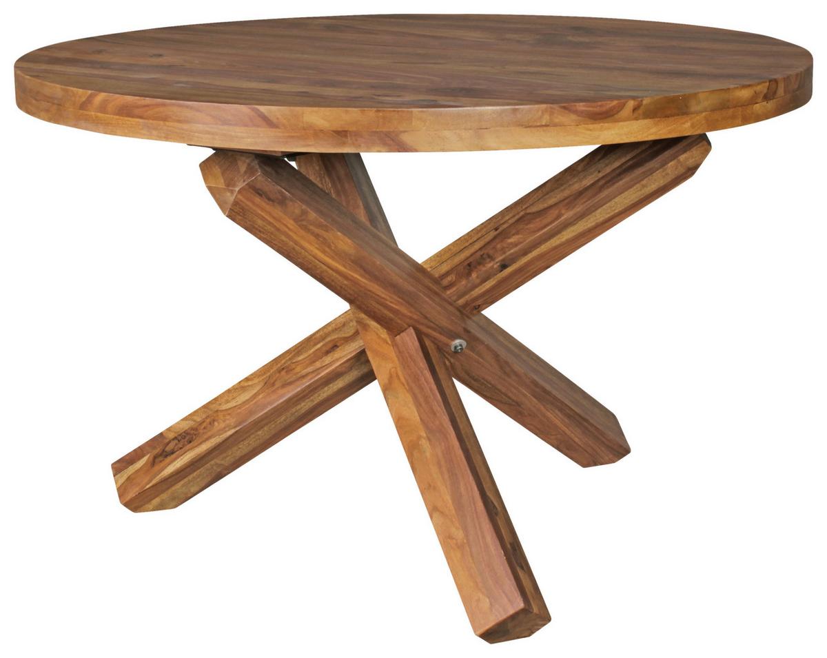 Jedilna Miza Boha, Pravi Les, Ø 120cm - barve indijskega rožnega lesa, Design, les (120/75cm) - MID.YOU