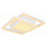 LED-DECKENLEUCHTE 67225-24FSH - Weiss/Opal, Basics, Kunststoff/Metall (41,5/41,5/10,5cm) - Globo