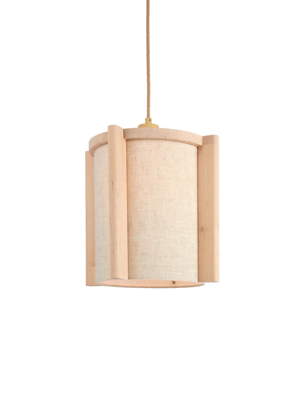Viseča Svetilka Corsica, Bež - bežrjava/barve jelše, Trend, tekstil/les (25cm) - Good & Mojo