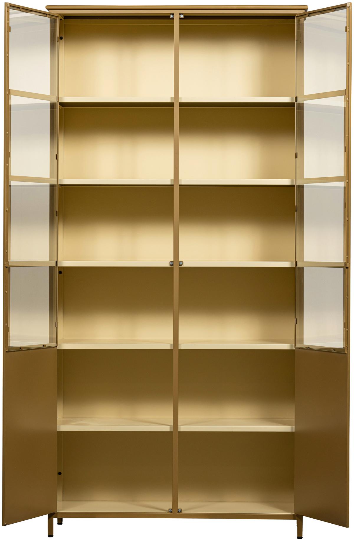 Vitrine Exhibit Honiggelb - Honig, Design, Glas/Metall (96/200/40cm) - Livetastic