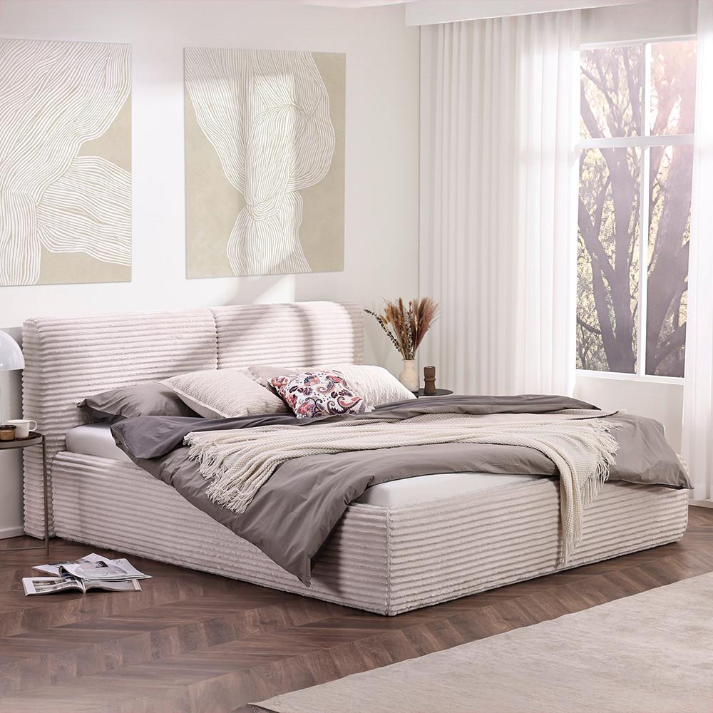 Polsterbett Tessin - Creme, Konventionell, Textil (160/200cm) - Premium Living