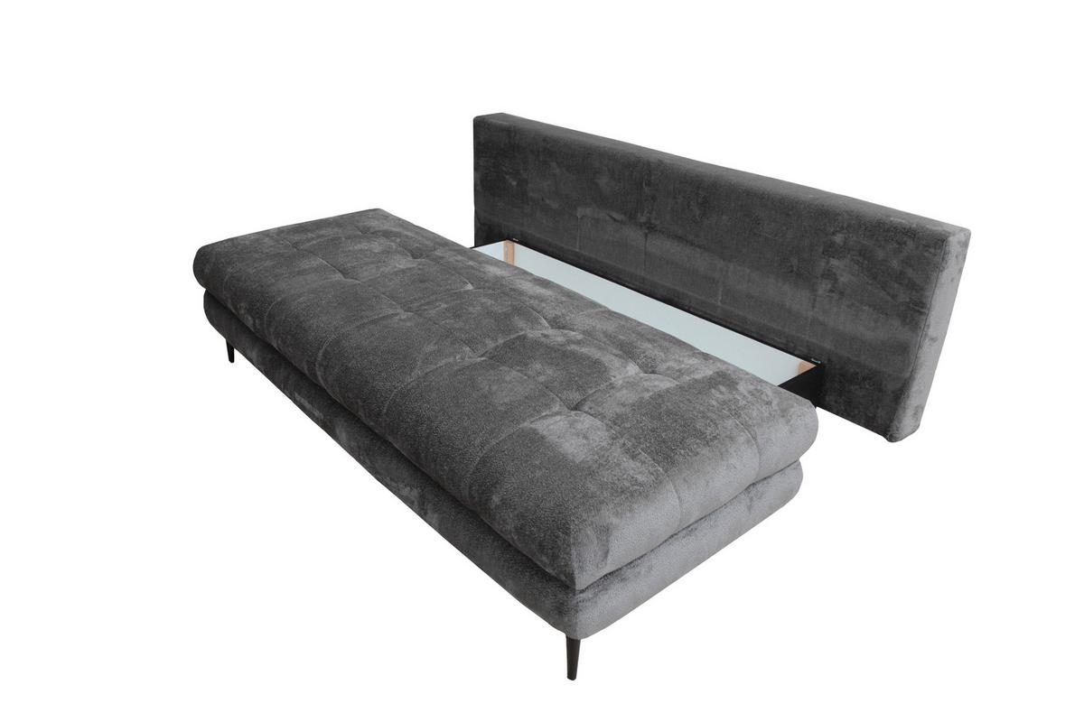 Trosjed Perla - boje grafita/crna, Konvencionalno, tekstil/metal (203/94/96cm) - Modern Living