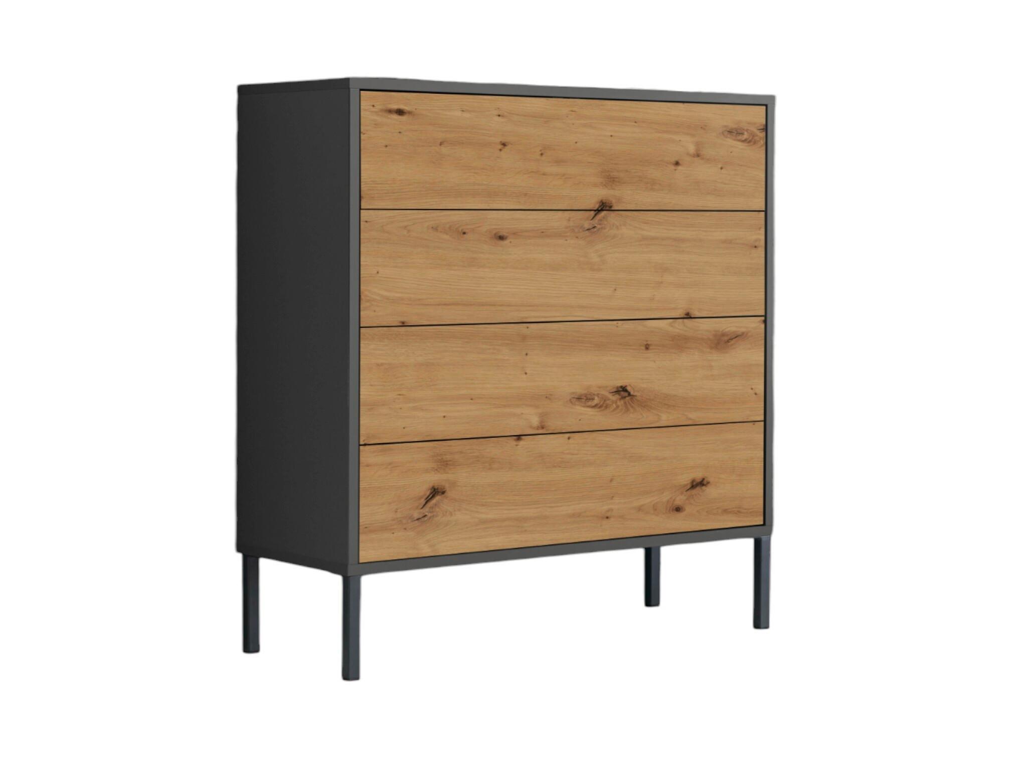 Kommode Mailand Typ 3 Anthrazit/Eiche Artisan - Anthrazit/Eiche Artisan, MODERN, Holzwerkstoff/Metall (79/86/33cm) - MID.YOU