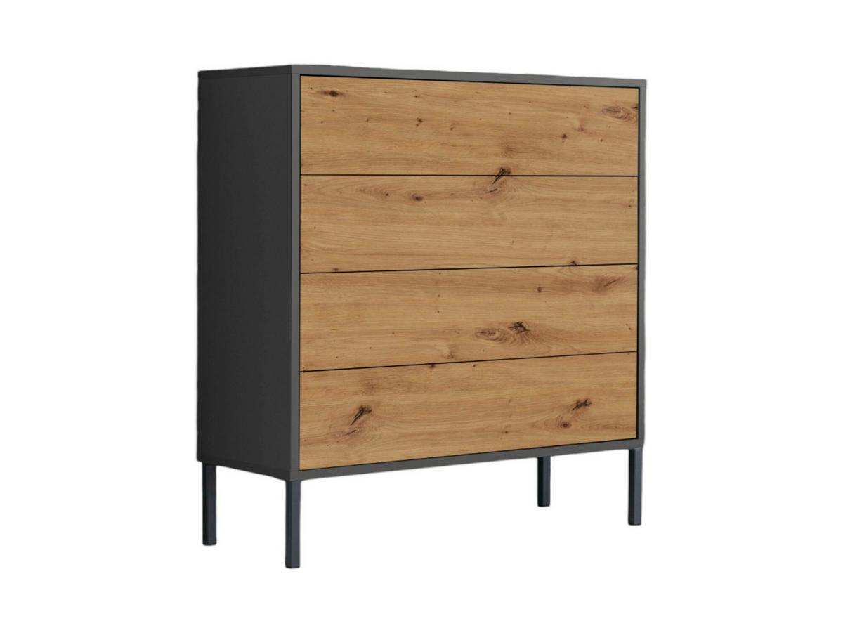 Kommode Mailand Typ 3 Anthrazit/Eiche Artisan - Anthrazit/Eiche Artisan, MODERN, Holzwerkstoff/Metall (79/86/33cm) - MID.YOU